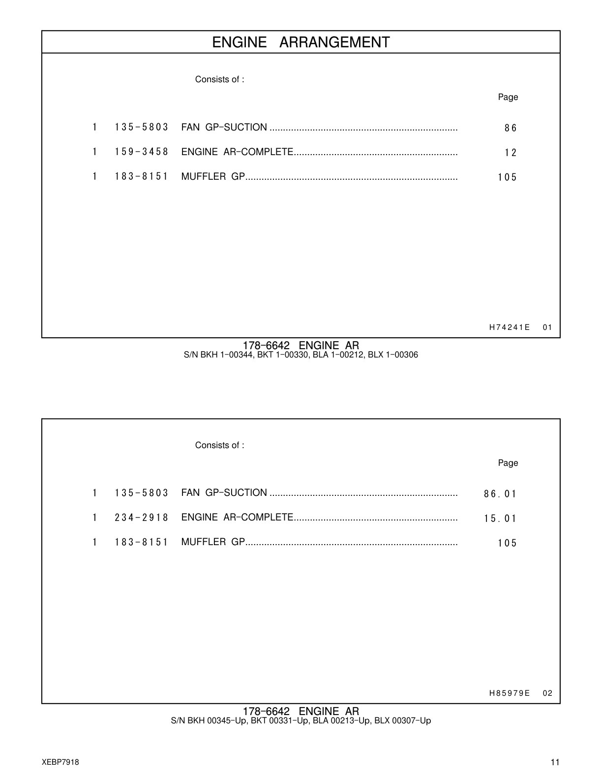 159-3458 ENGINE AR-COMPLETE CAT parts manual diagram