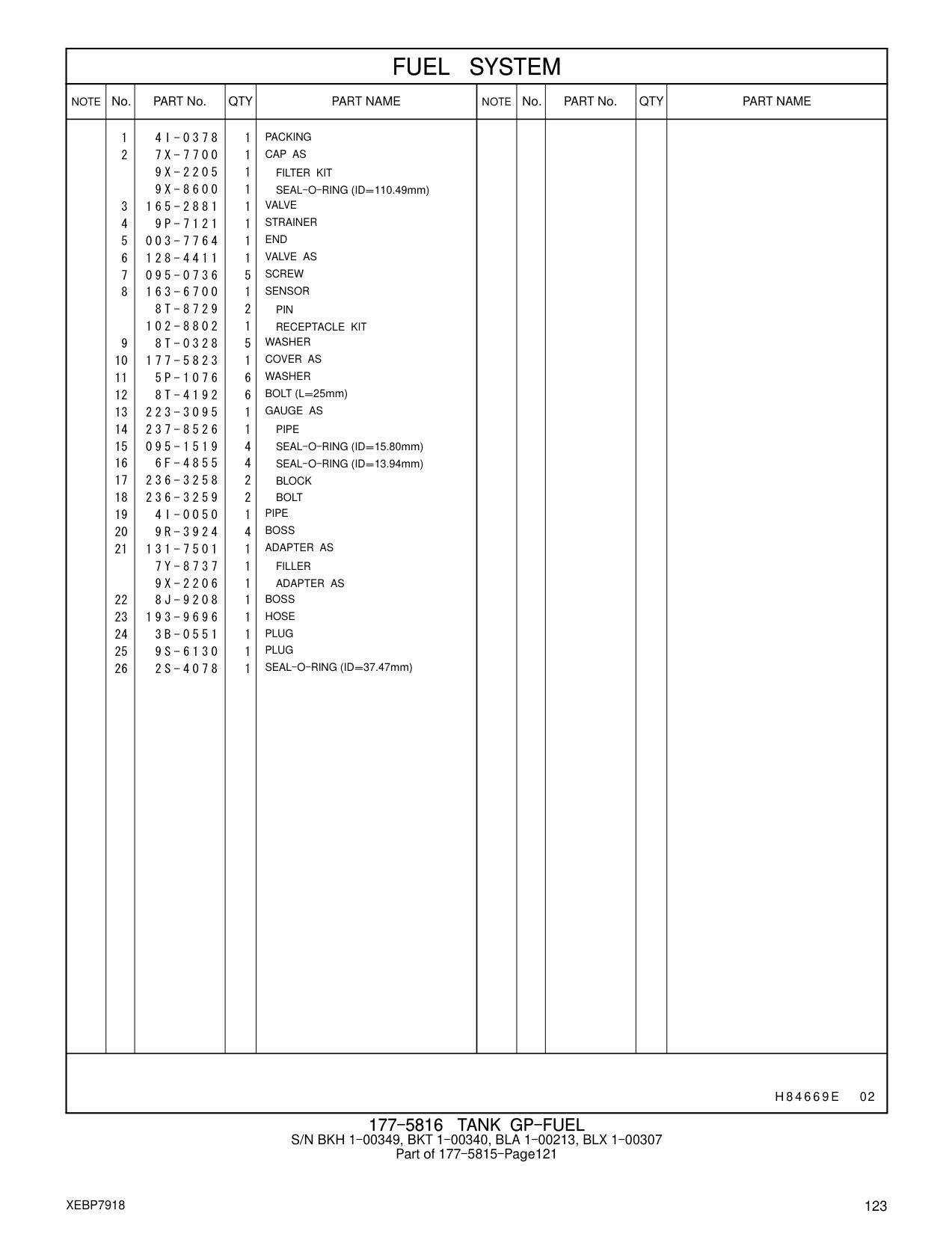 236-3258 BLOCK CAT parts manual diagram
