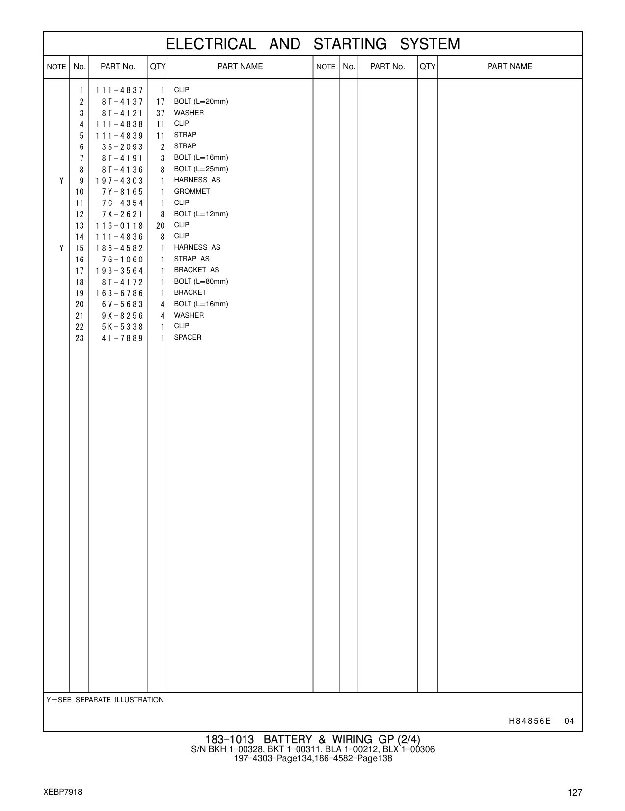 7C-4354 CLIP CAT parts manual diagram