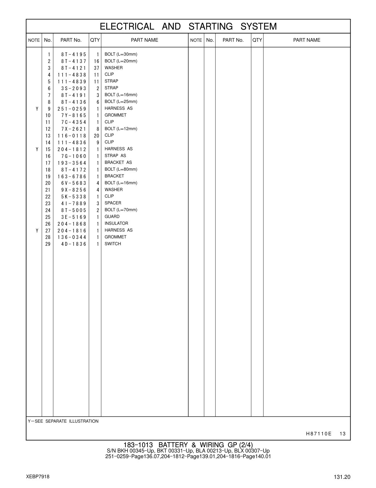 251-0259 HARNESS AS CAT parts manual diagram