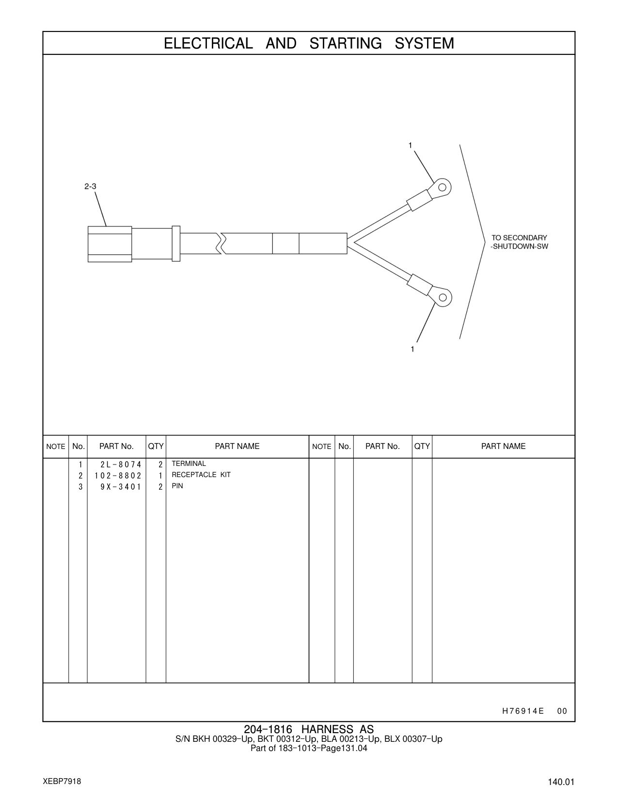 2L-8074 TERMINAL CAT parts manual diagram