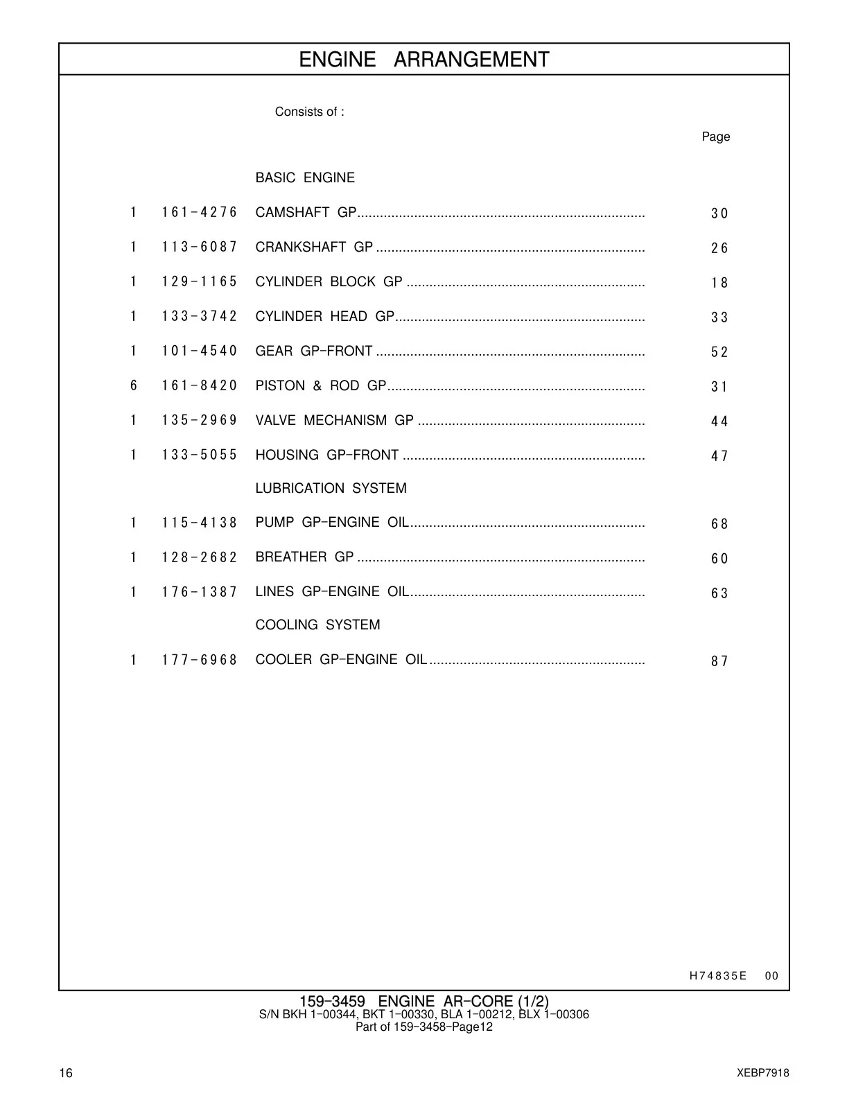 101-4540 GEAR GP-FRONT CAT parts manual diagram