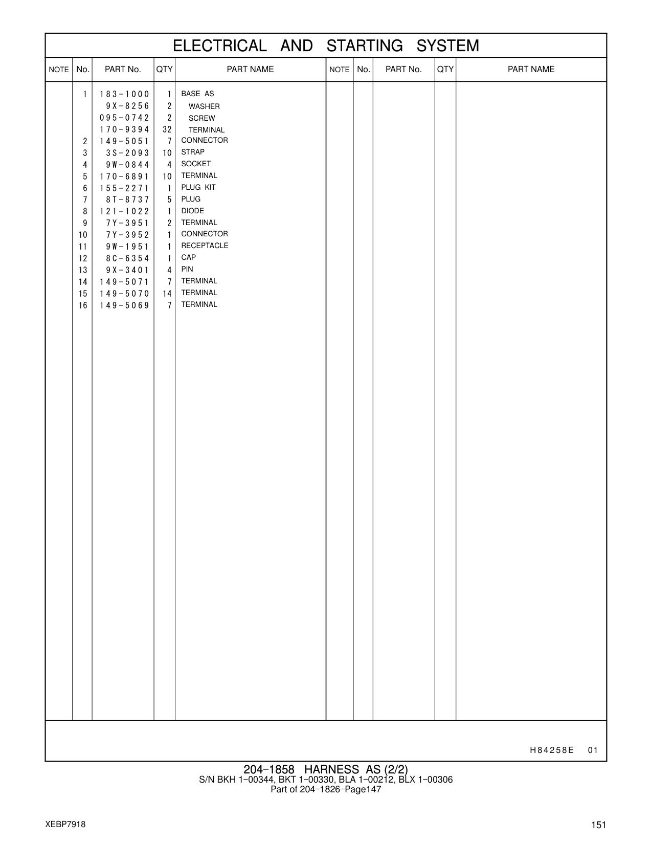149-5070 TERMINAL CAT parts manual diagram