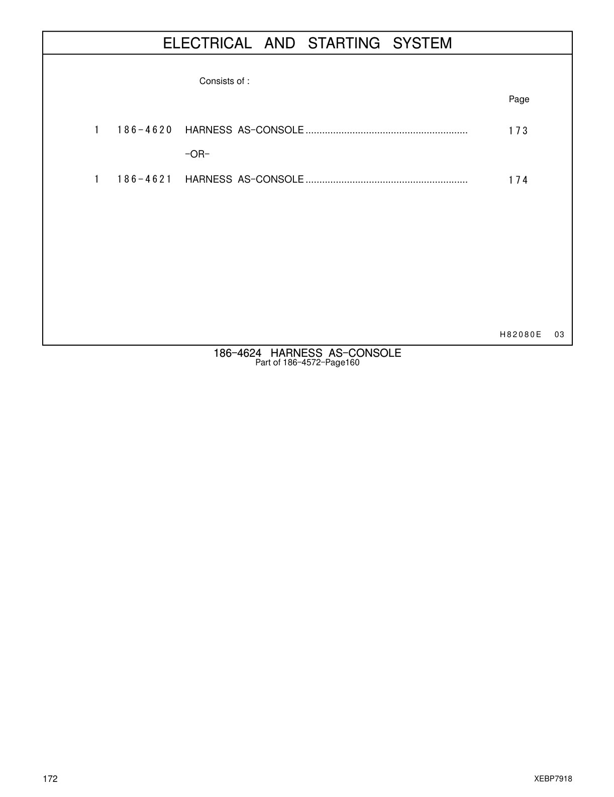 186-4621 HARNESS AS-CONSOLE CAT parts manual diagram