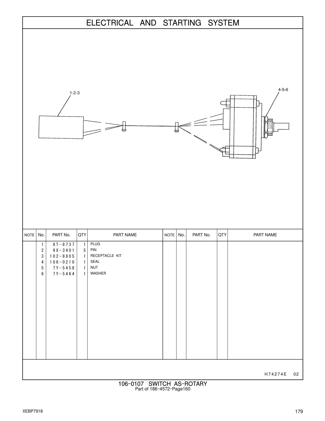 7Y-5464 WASHER CAT parts manual diagram