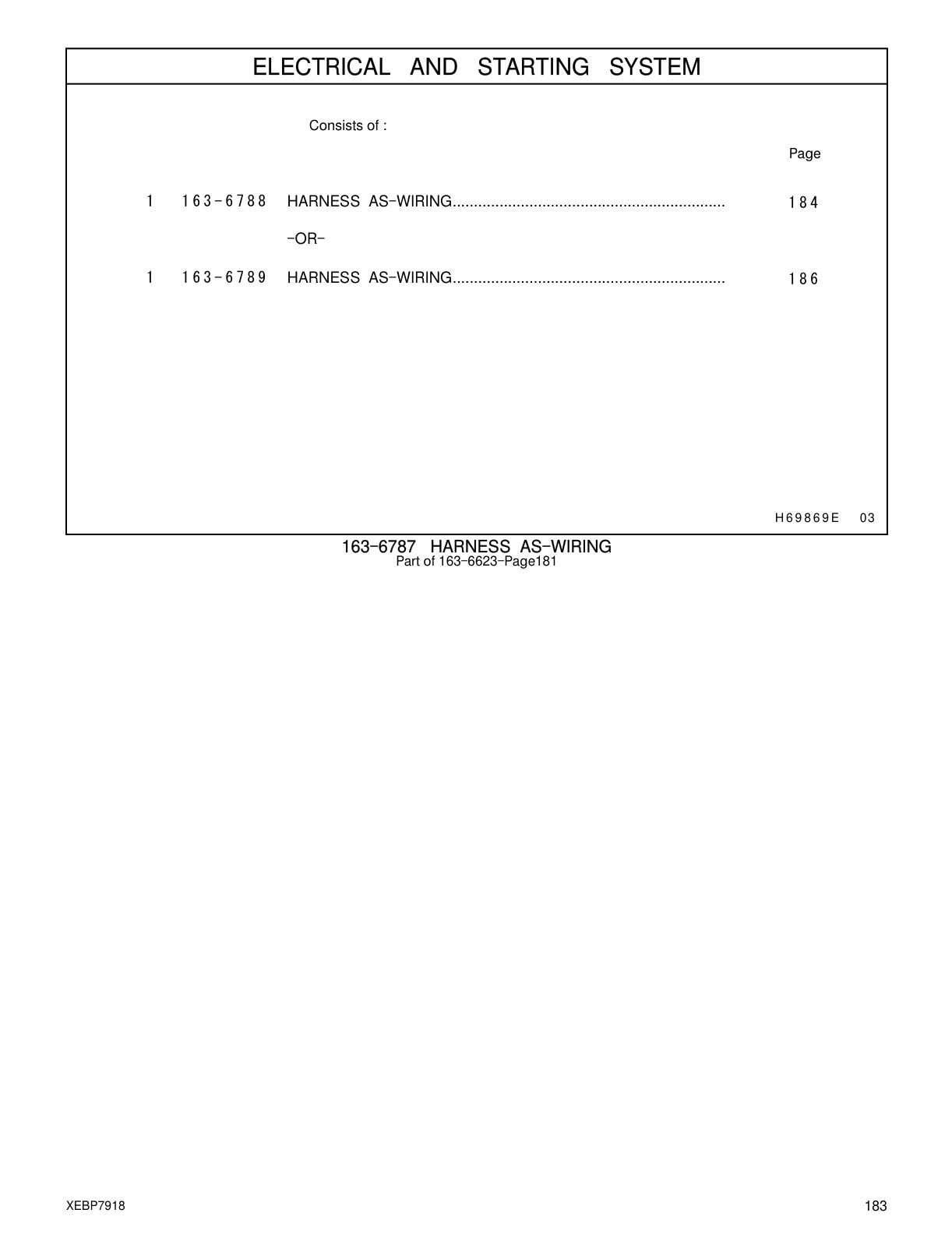 163-6789 HARNESS AS-WIRING CAT parts manual diagram