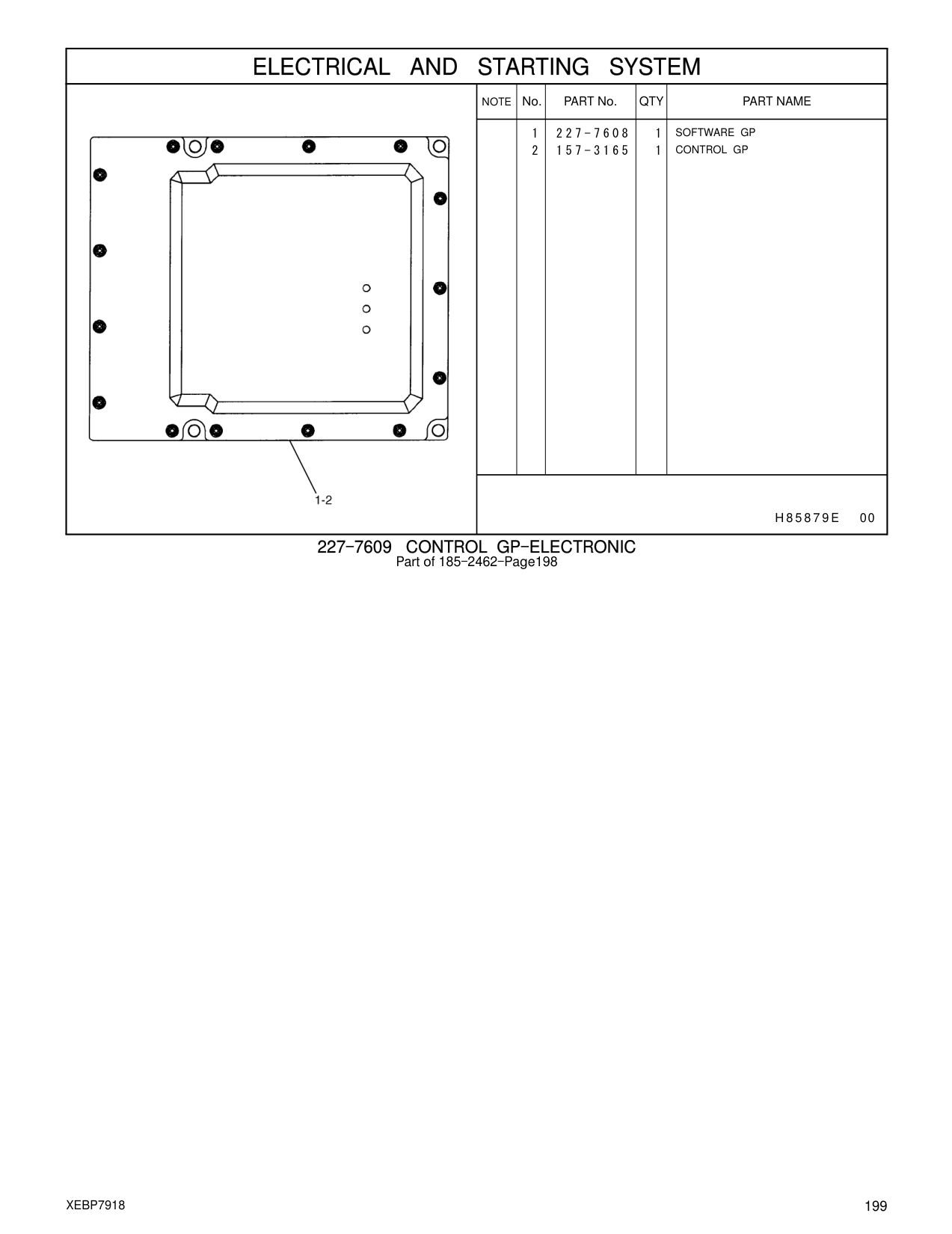 157-3165 CONTROL GP CAT parts manual diagram