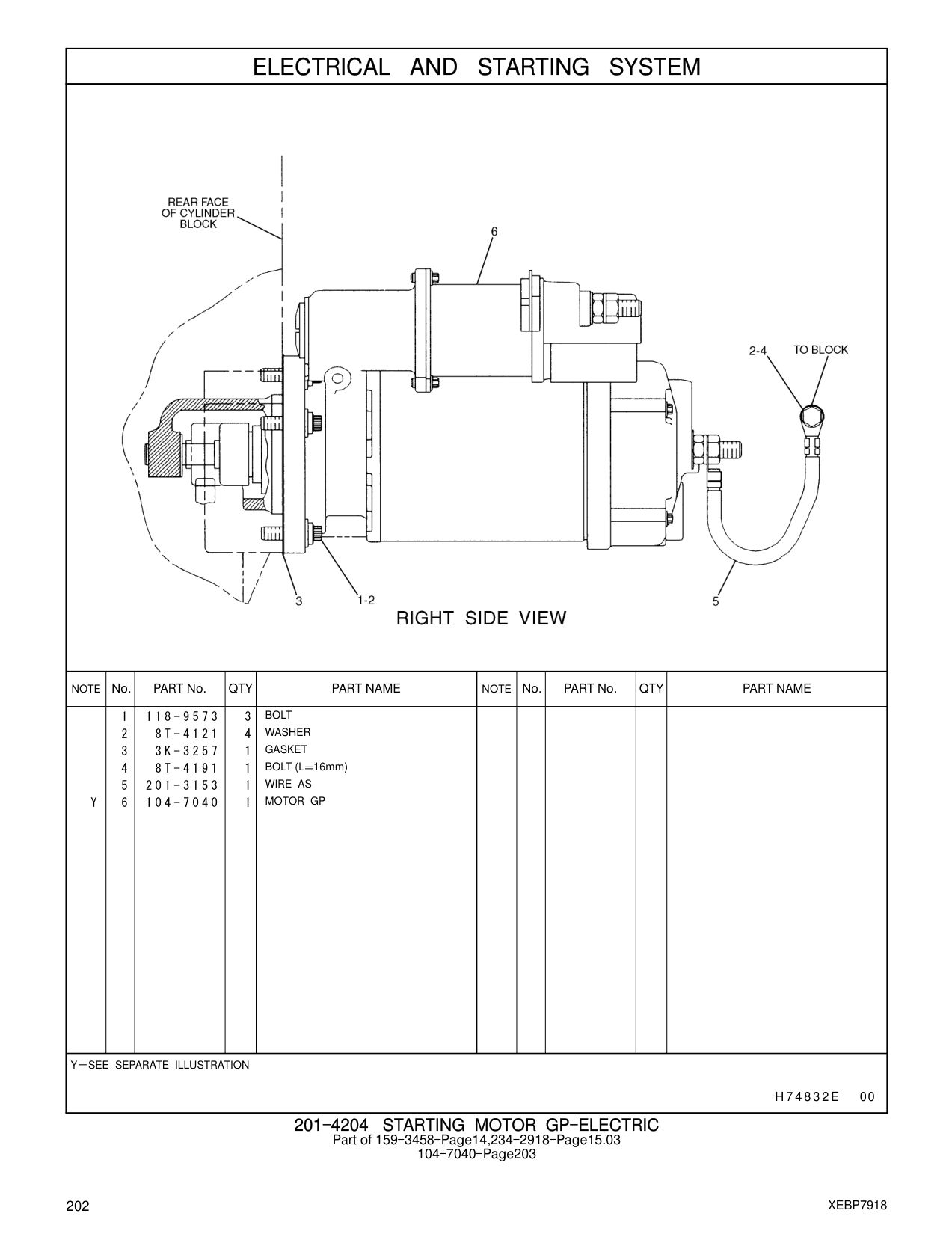 201-3153 WIRE AS CAT parts manual diagram