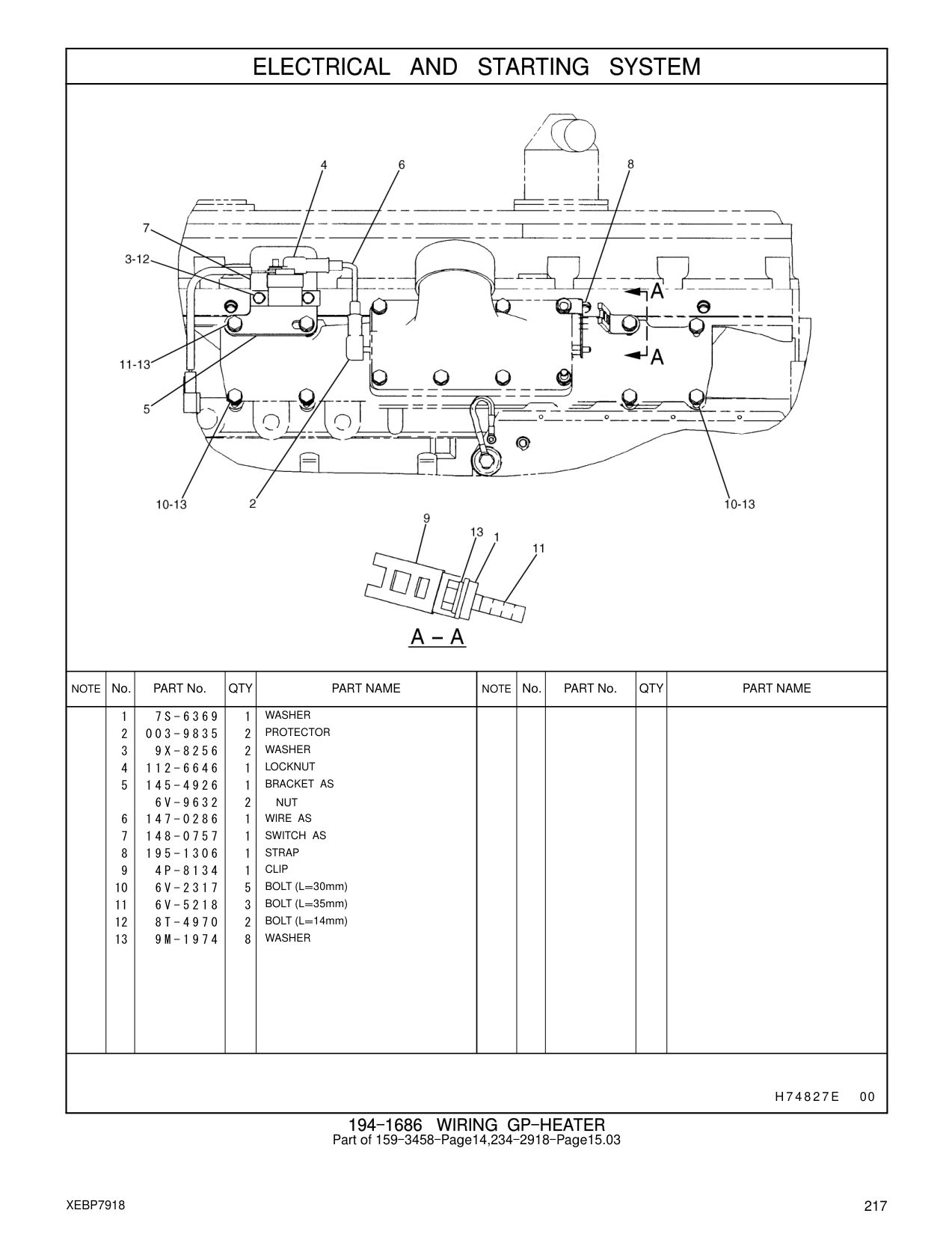 195-1306 STRAP CAT parts manual diagram