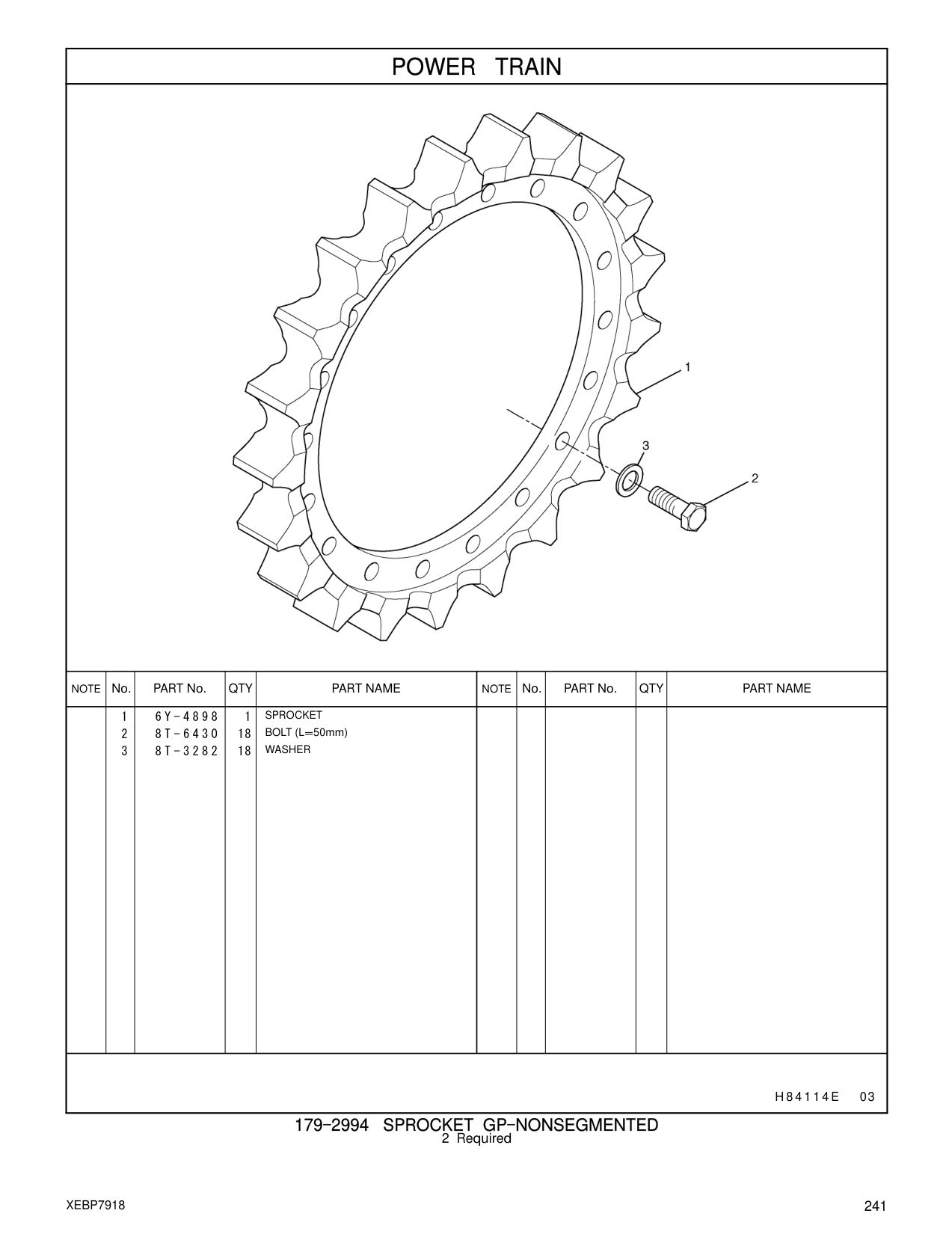 8T-6430 BOLT (L=50mm) CAT parts manual diagram