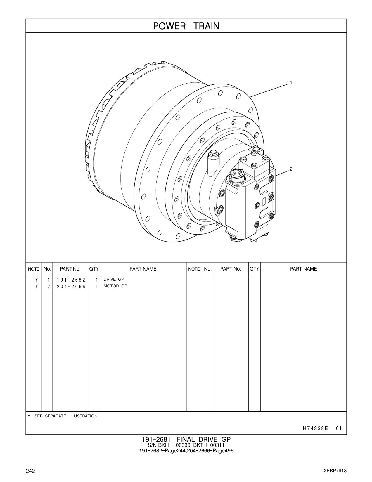191-2682 DRIVE GP CAT parts manual diagram