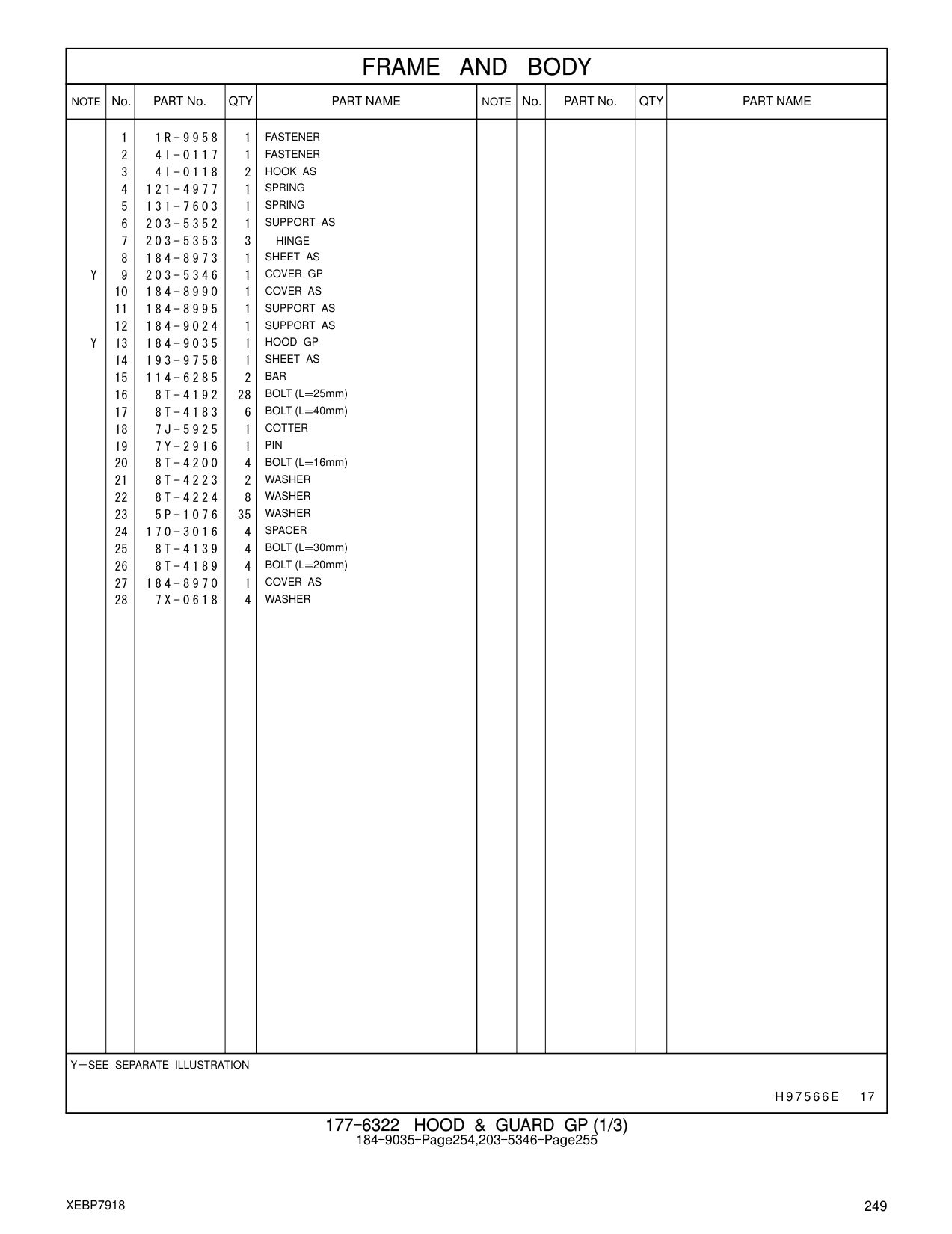 131-7603 SPRING CAT parts manual diagram
