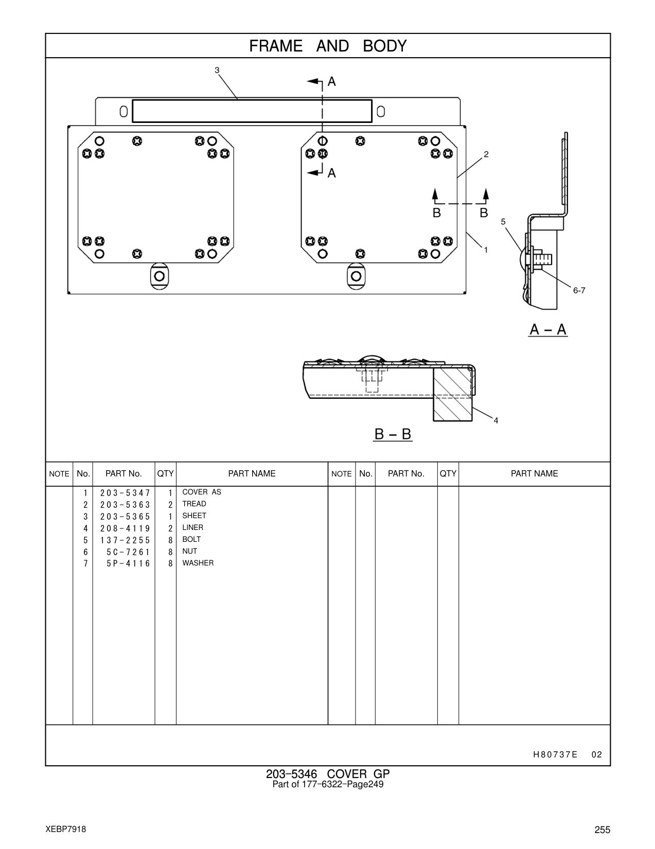 137-2255 BOLT CAT parts manual diagram