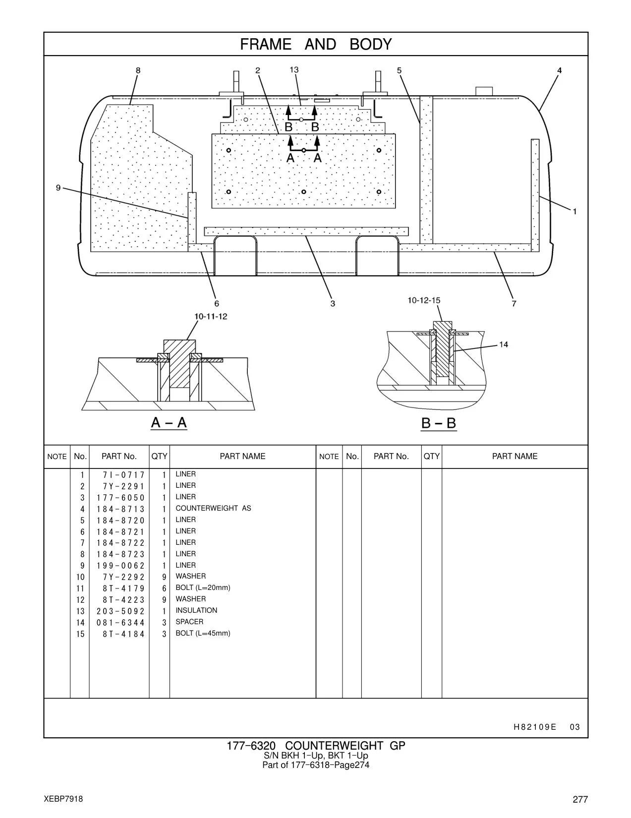 7Y-2291 LINER CAT parts manual diagram