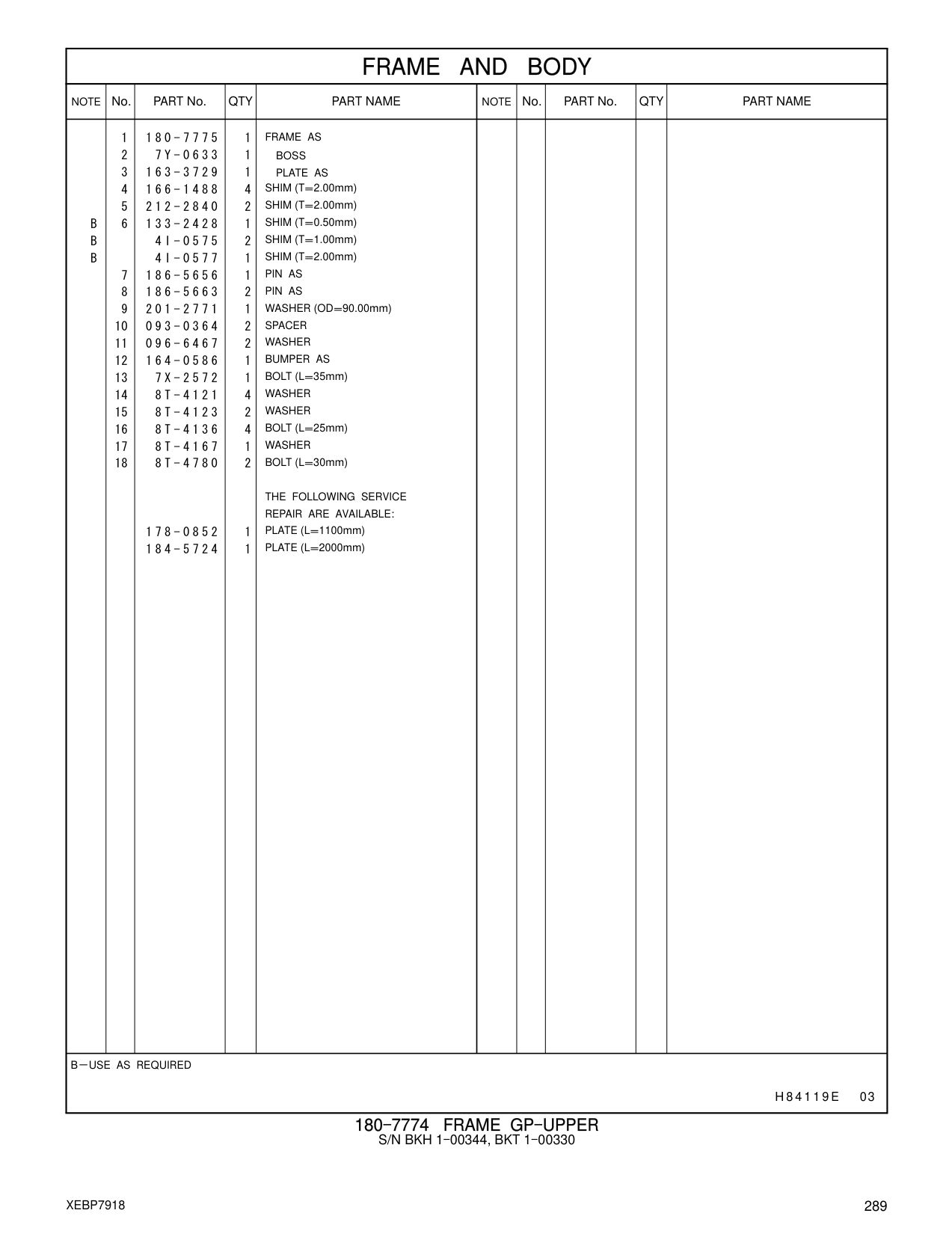 212-2840 SHIM (T=2.00mm) CAT parts manual diagram