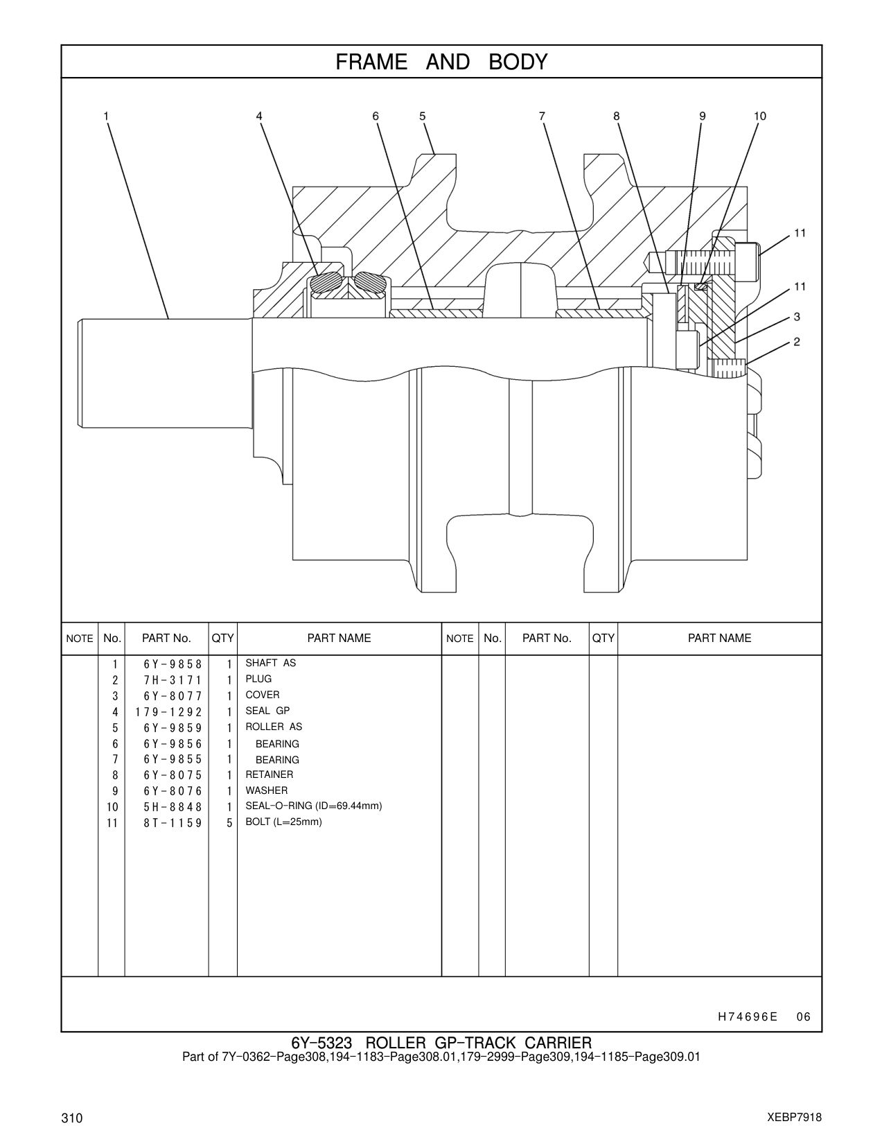 6Y-8076 WASHER CAT parts manual diagram