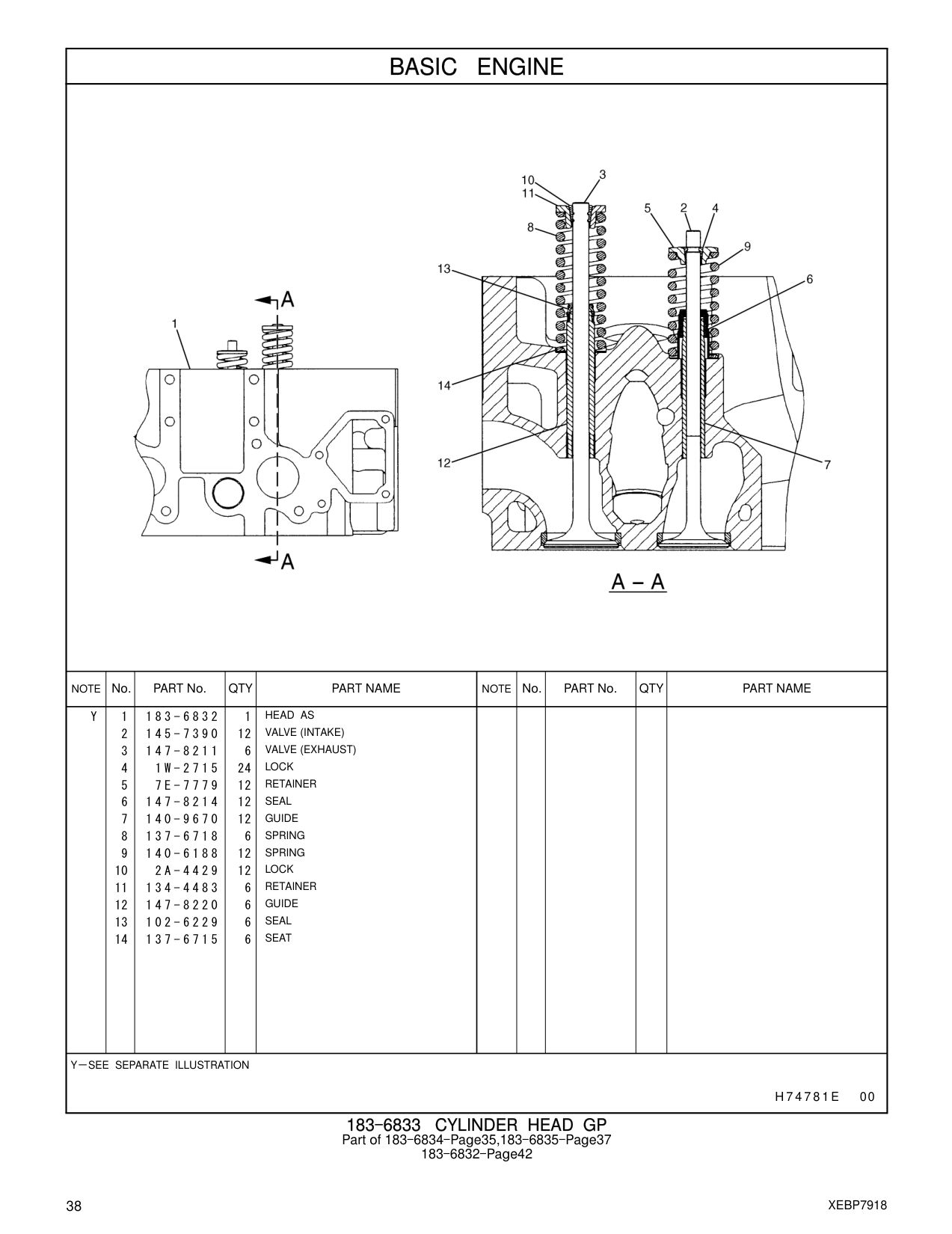 183-6832 HEAD AS CAT parts manual diagram