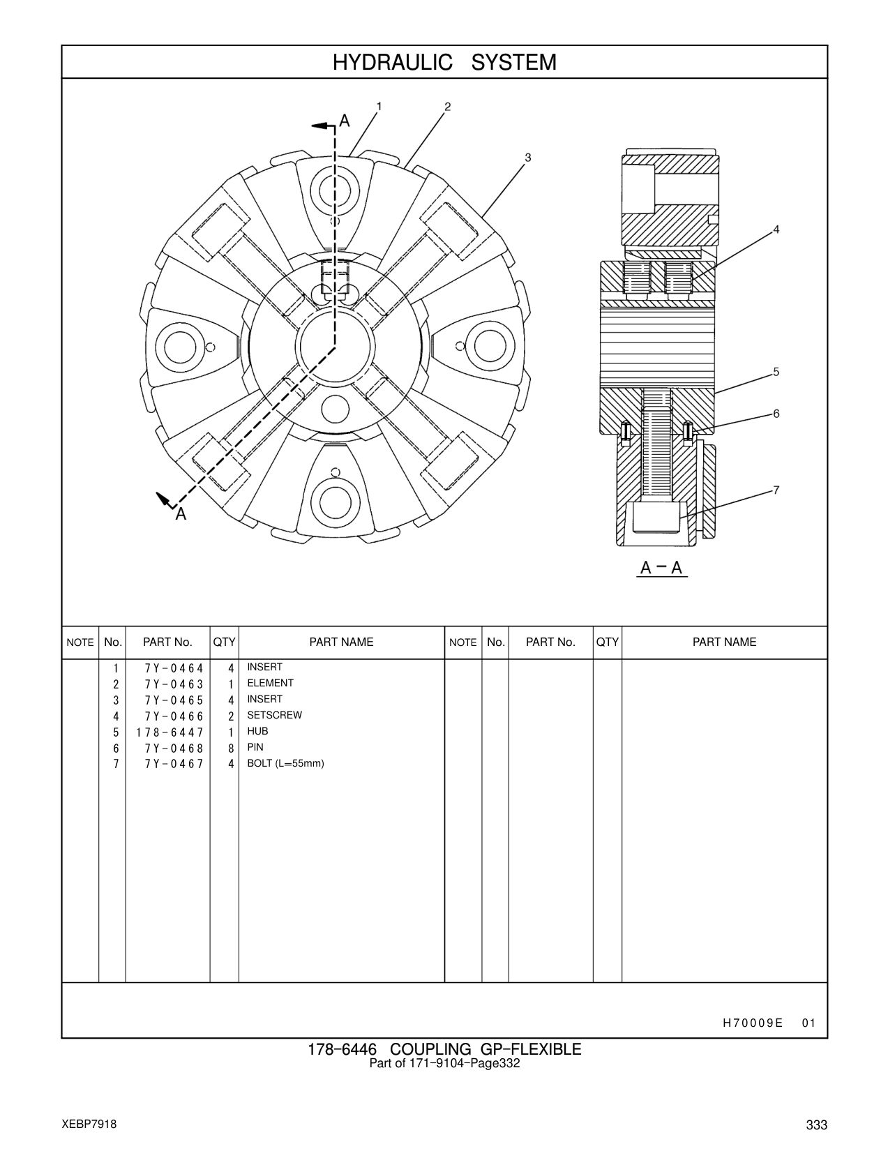 178-6447 HUB CAT parts manual diagram