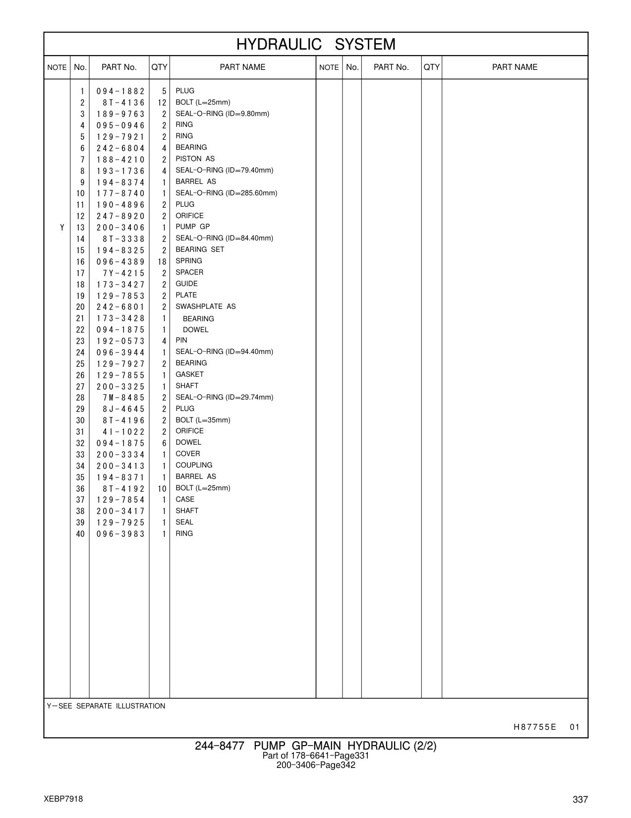 192-0573 PIN CAT parts manual diagram