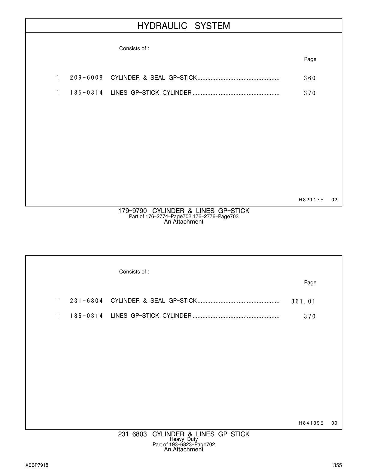 209-6008 CYLINDER & SEAL GP-STICK CAT parts manual diagram