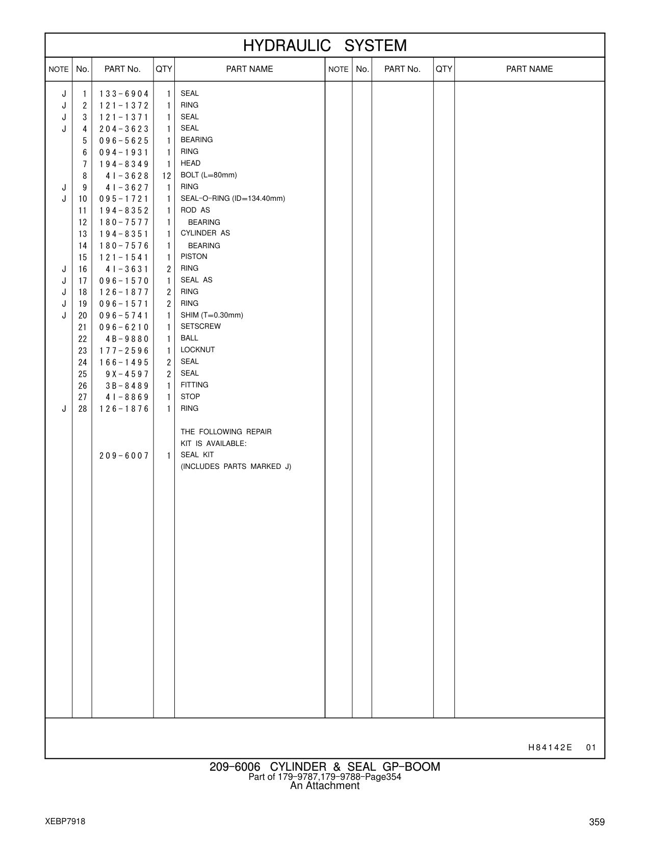 180-7576 BEARING CAT parts manual diagram