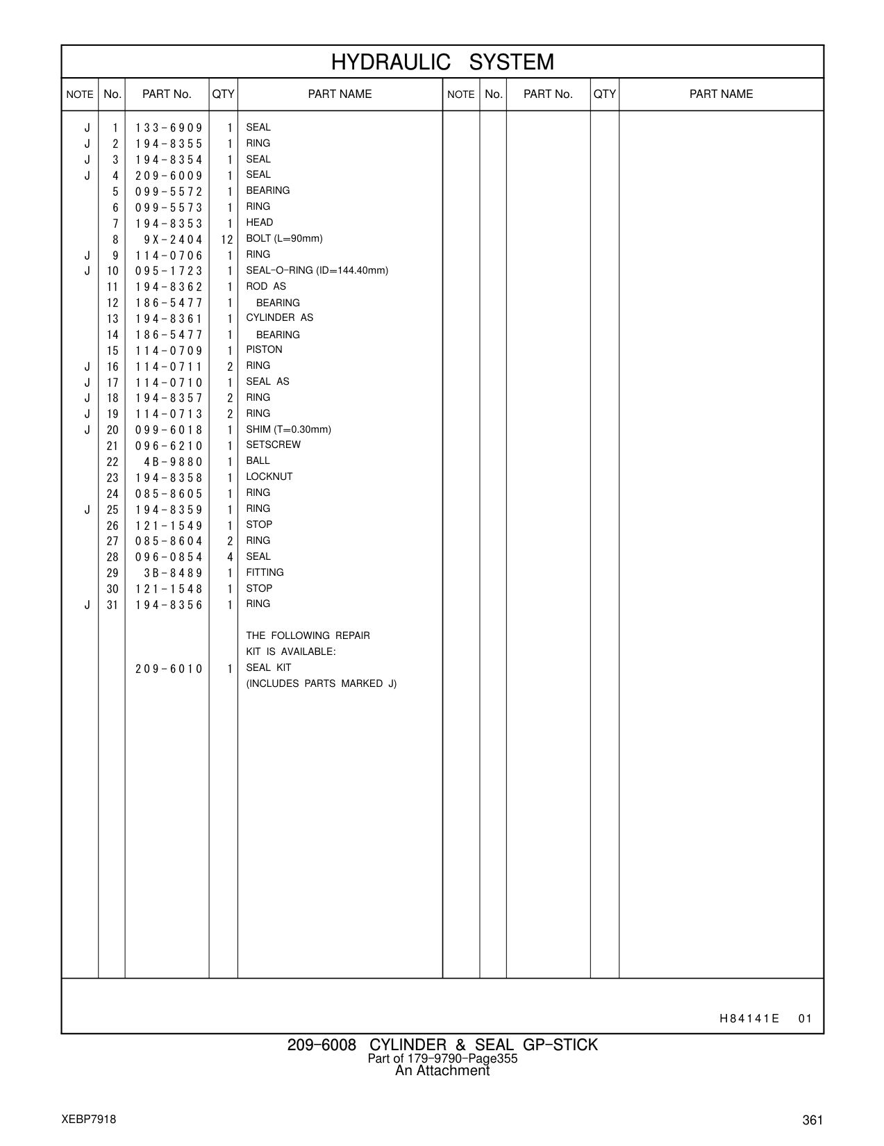 121-1549 STOP CAT parts manual diagram
