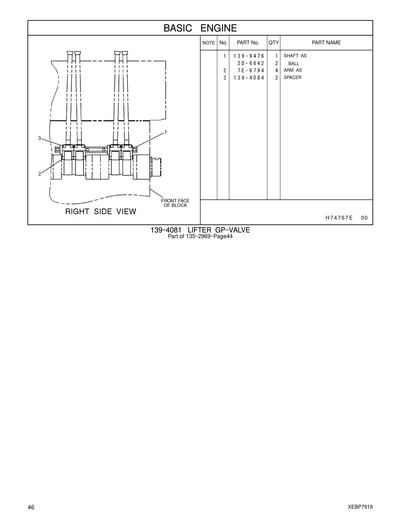 139-9476 SHAFT AS CAT parts manual diagram