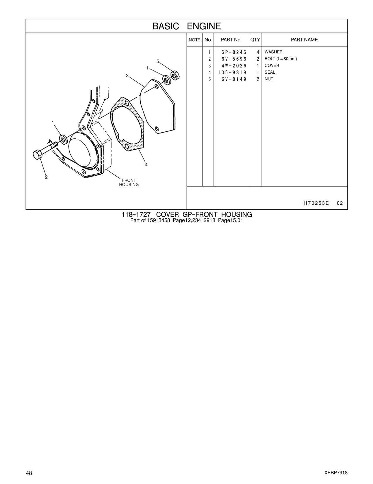 135-9819 SEAL CAT parts manual diagram