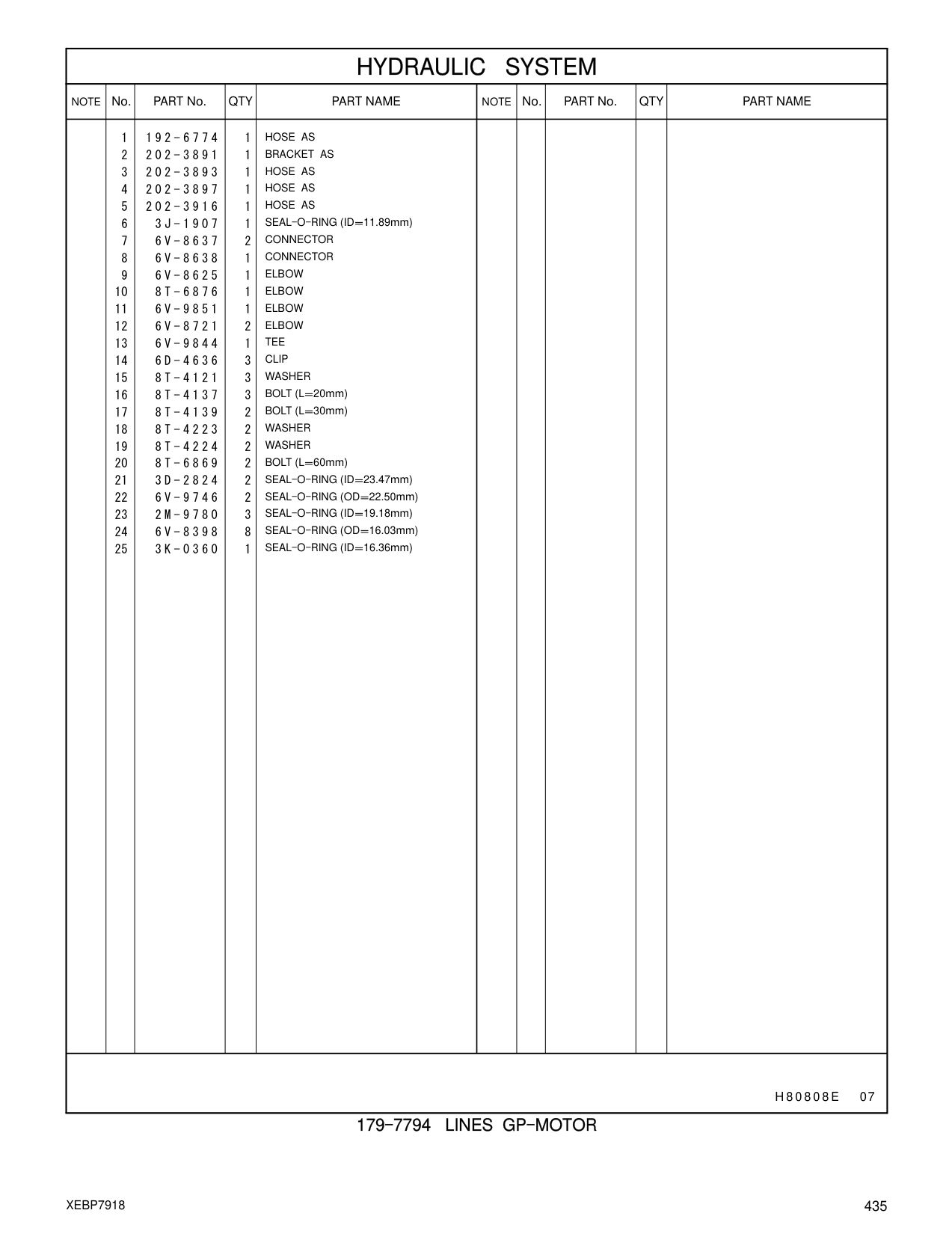 6D-4636 CLIP CAT parts manual diagram