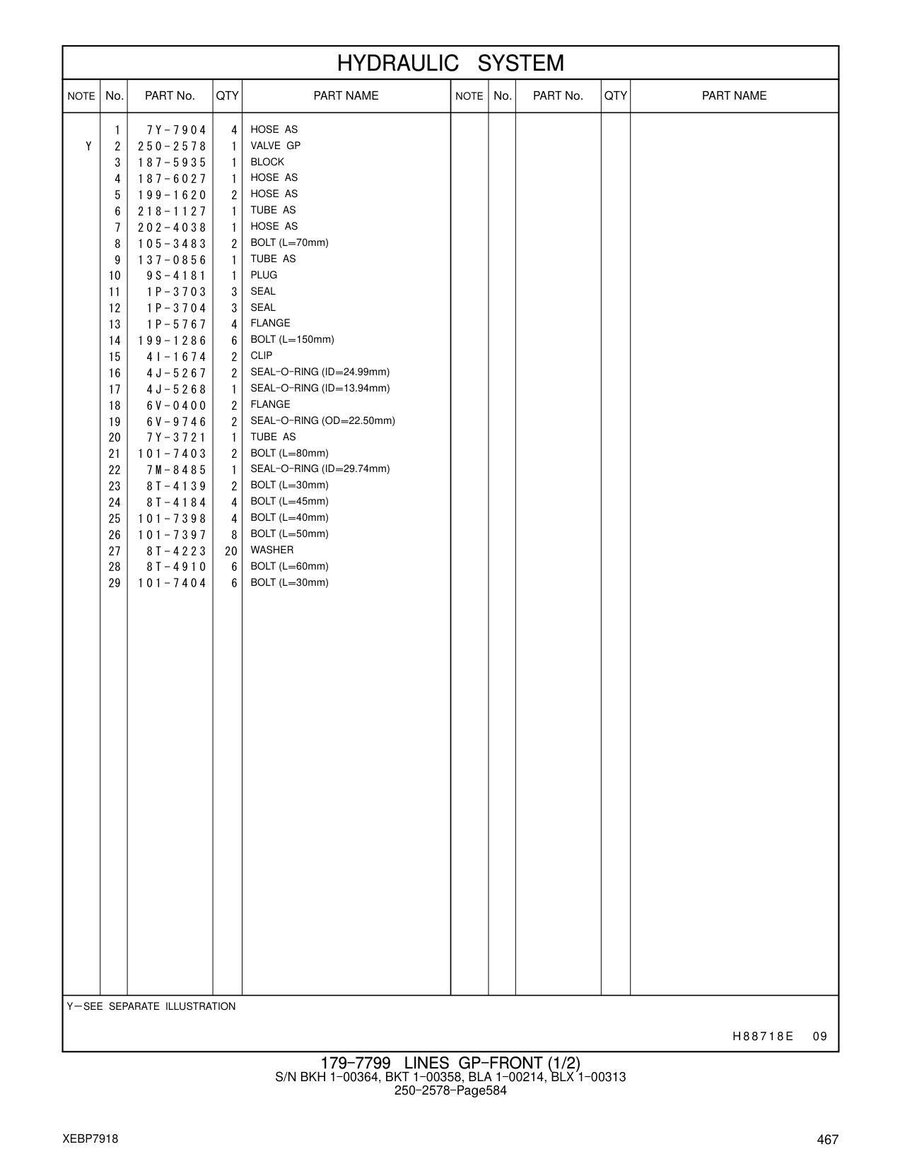 101-7403 BOLT (L=80mm) CAT parts manual diagram