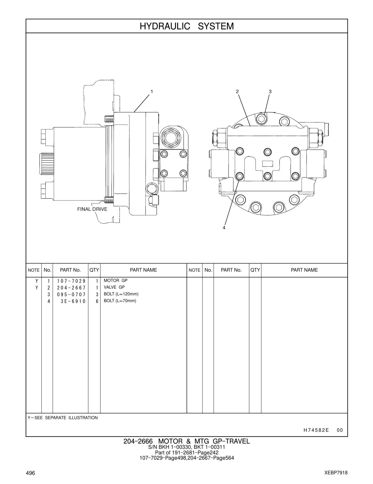 095-0707 BOLT (L=120mm) CAT parts manual diagram