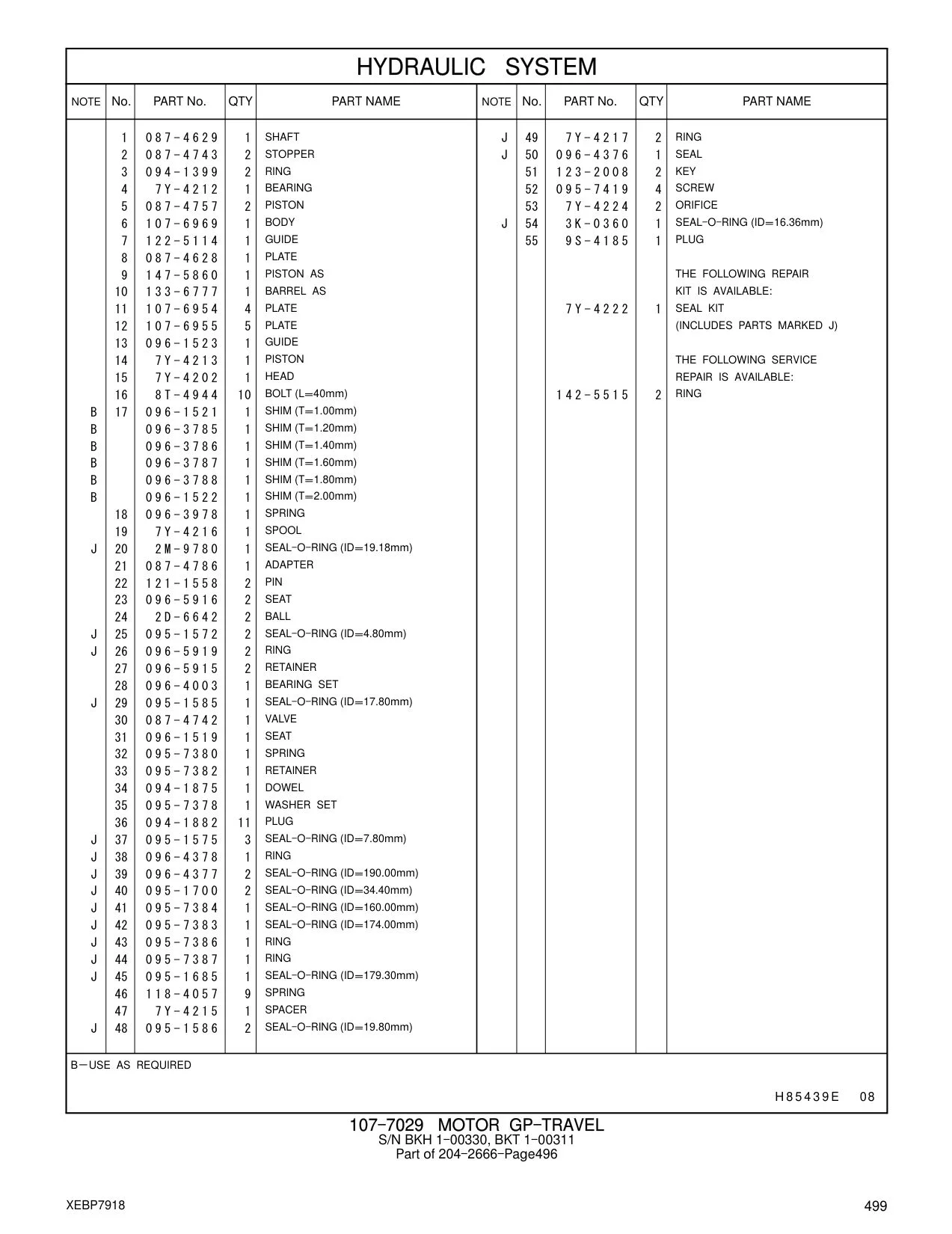 095-7378 WASHER SET CAT parts manual diagram