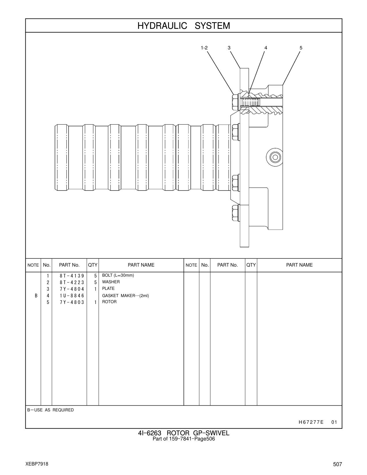 7Y-4803 ROTOR CAT parts manual diagram