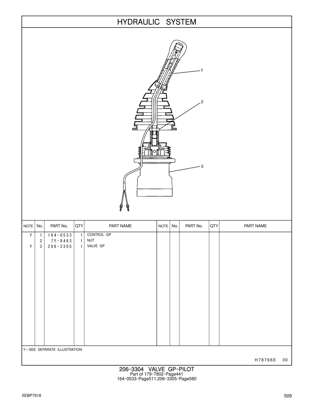 164-0533 CONTROL GP CAT parts manual diagram