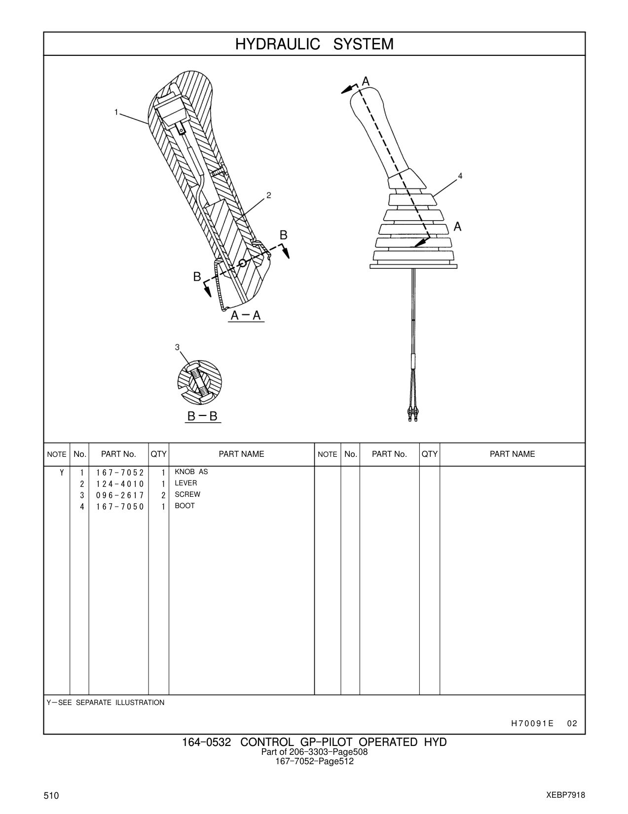 167-7052 KNOB AS CAT parts manual diagram