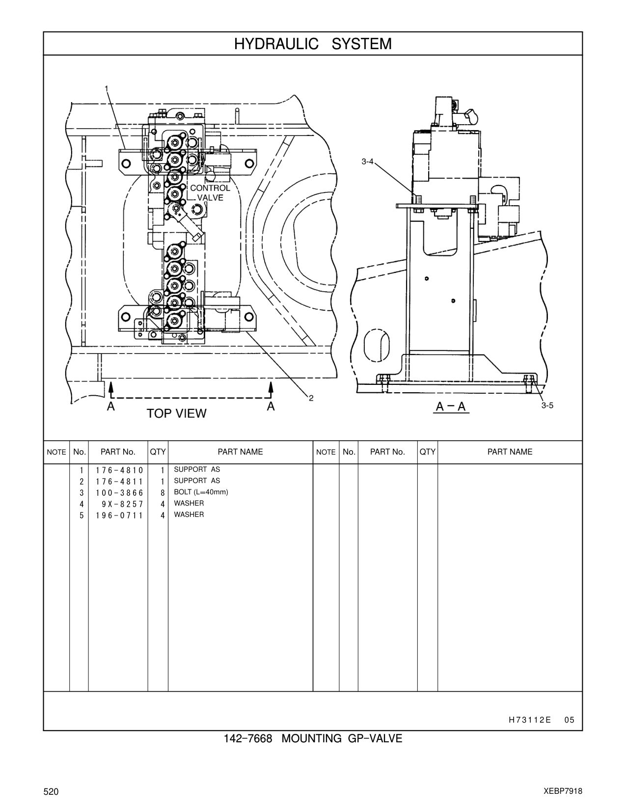 100-3866 BOLT (L=40mm) CAT parts manual diagram