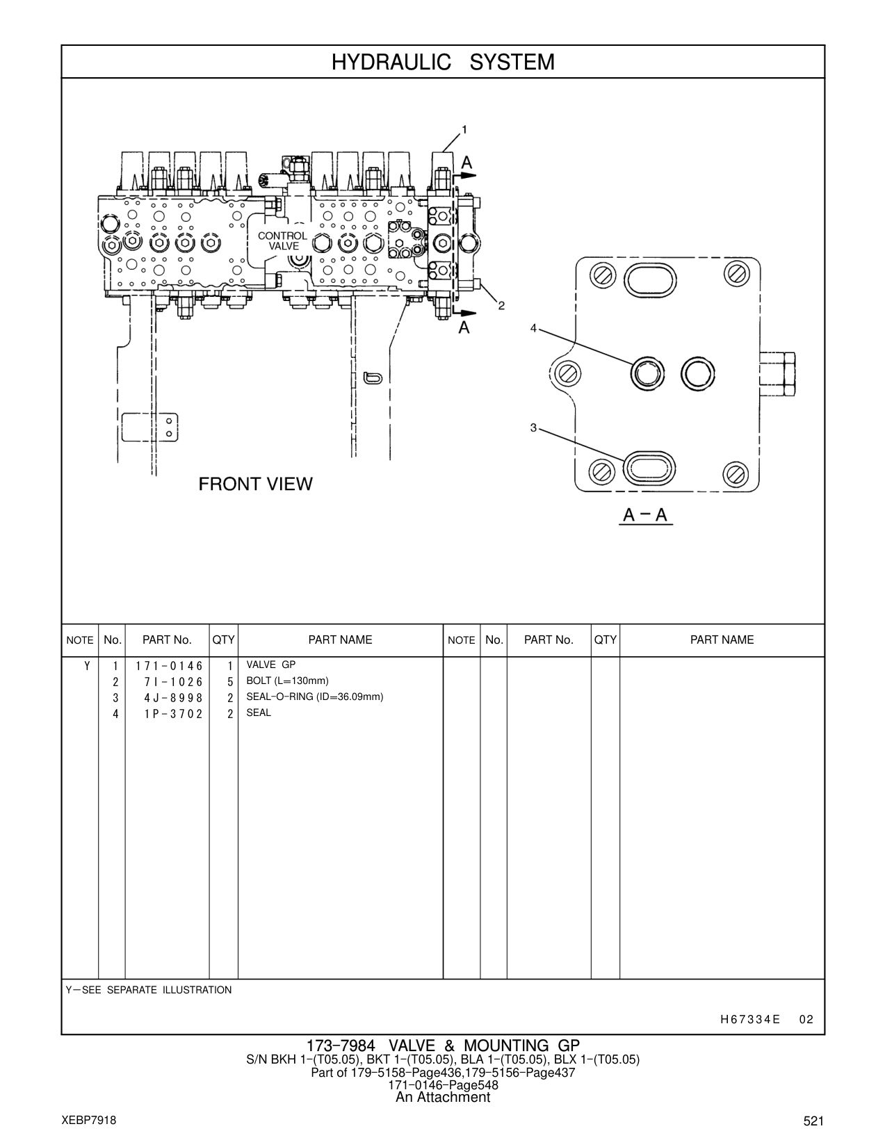 7I-1026 BOLT (L=130mm) CAT parts manual diagram