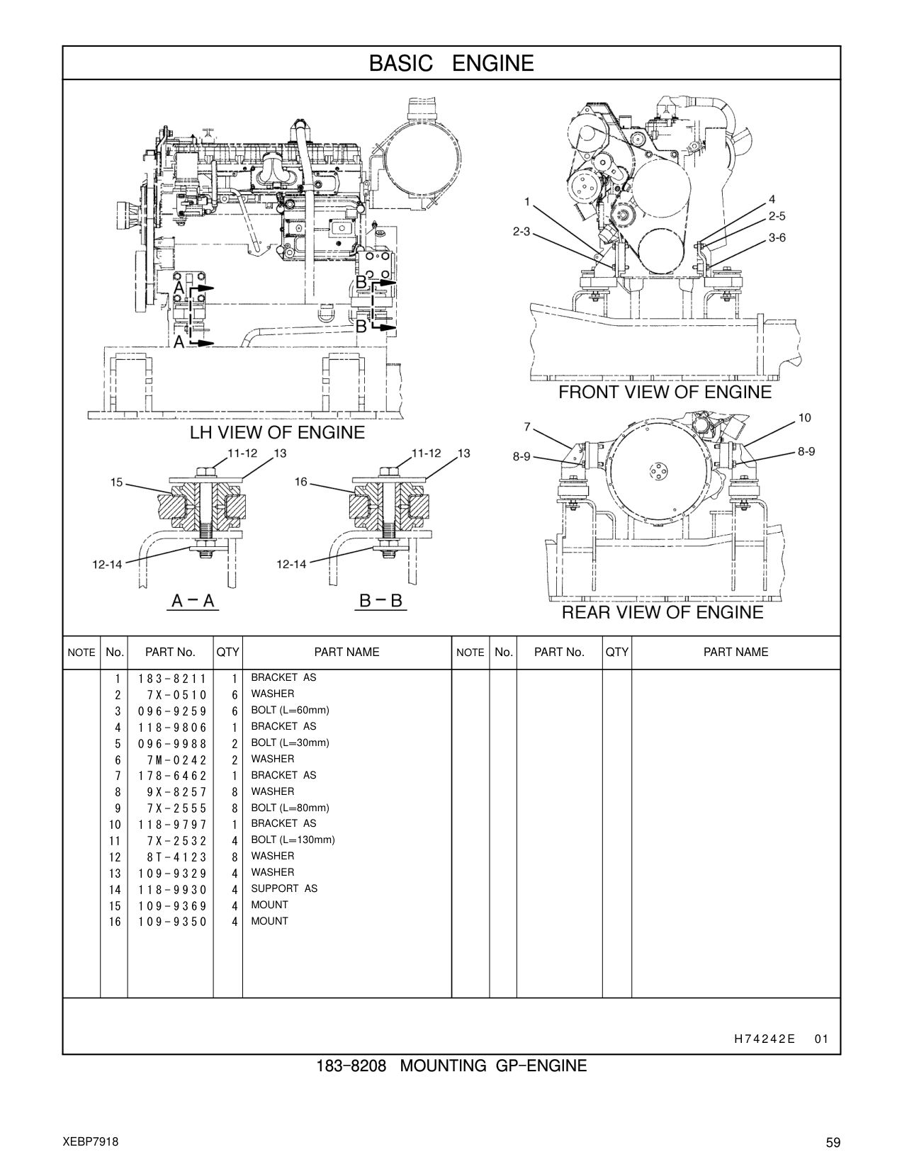 183-8211 BRACKET AS CAT parts manual diagram