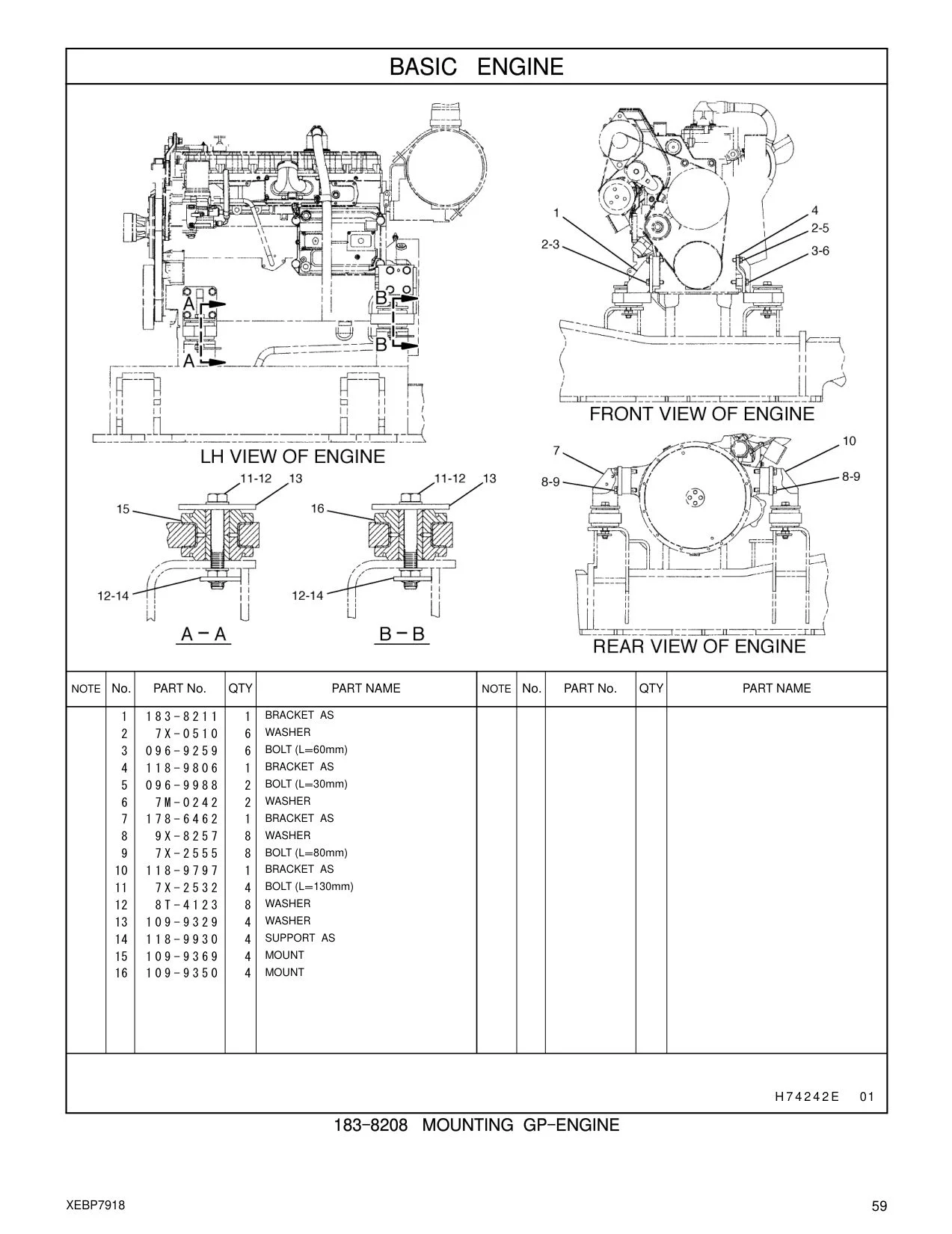118-9797 BRACKET AS CAT parts manual diagram