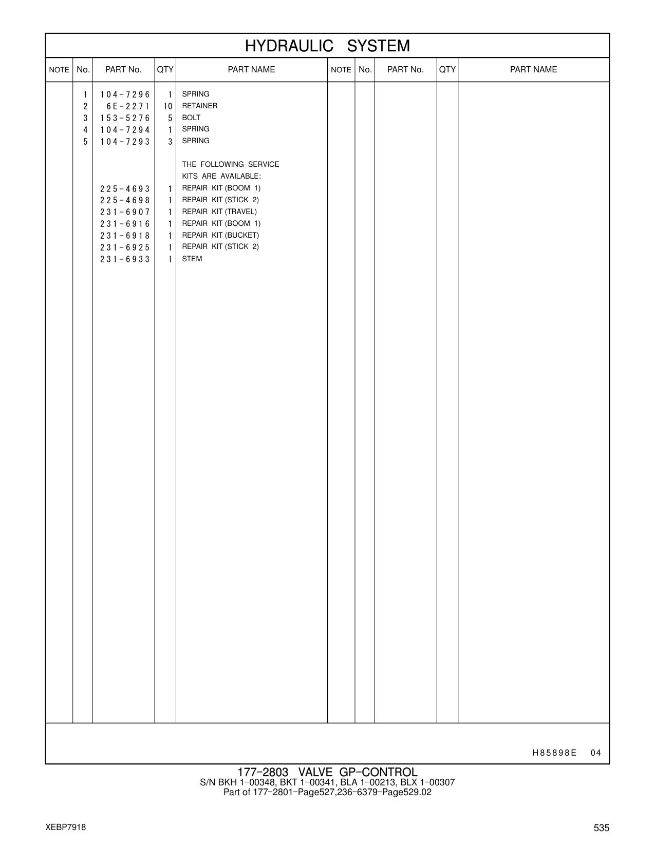 153-5276 BOLT CAT parts manual diagram
