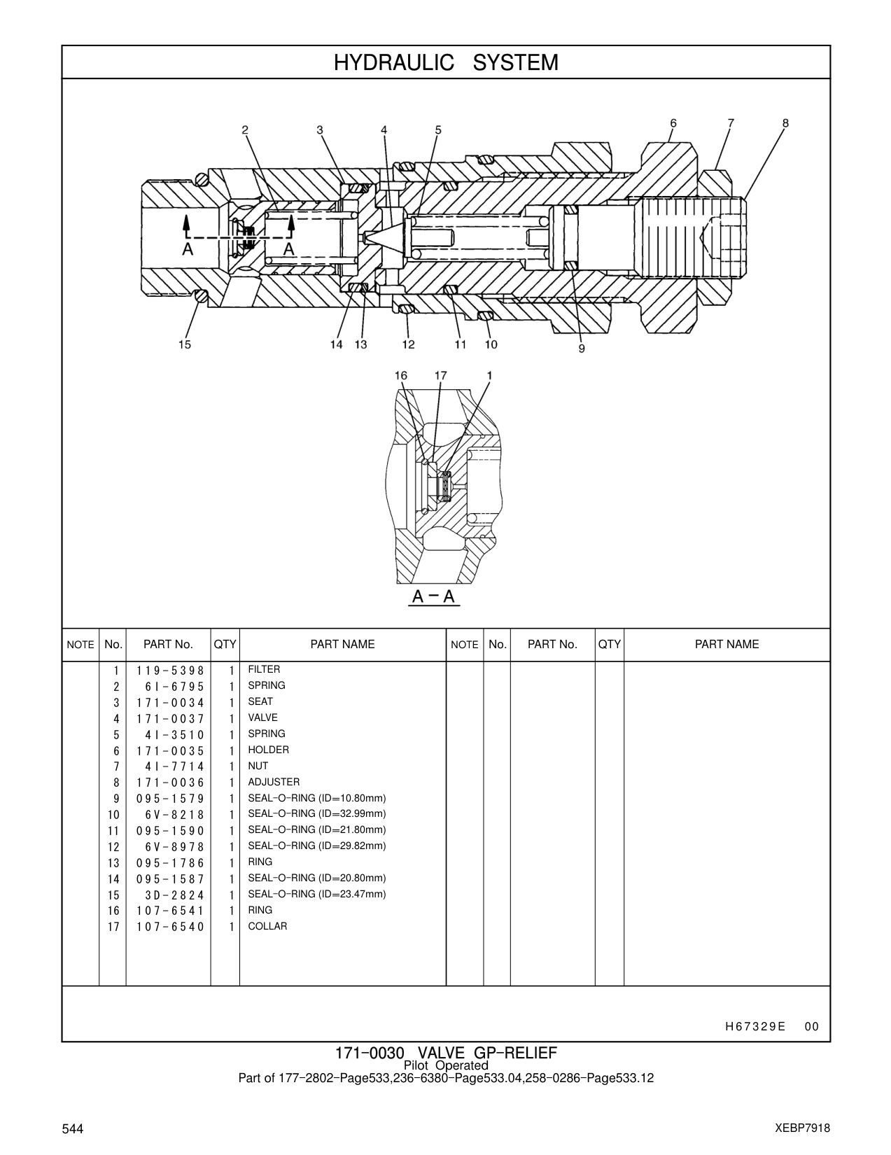 119-5398 FILTER CAT parts manual diagram