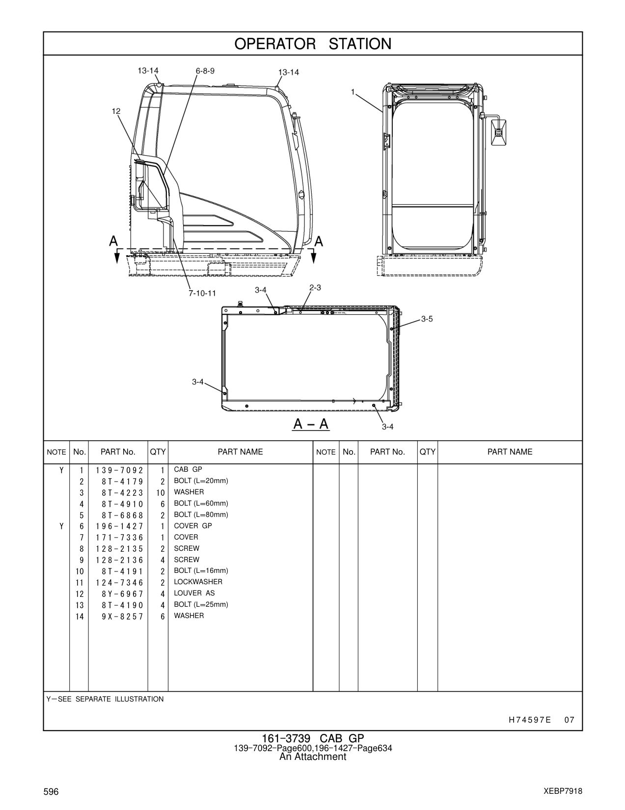 171-7336 COVER CAT parts manual diagram