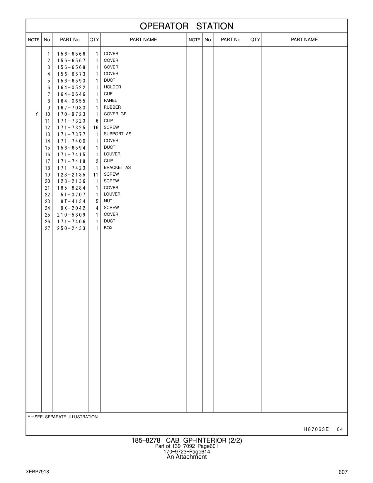 171-7406 DUCT CAT parts manual diagram