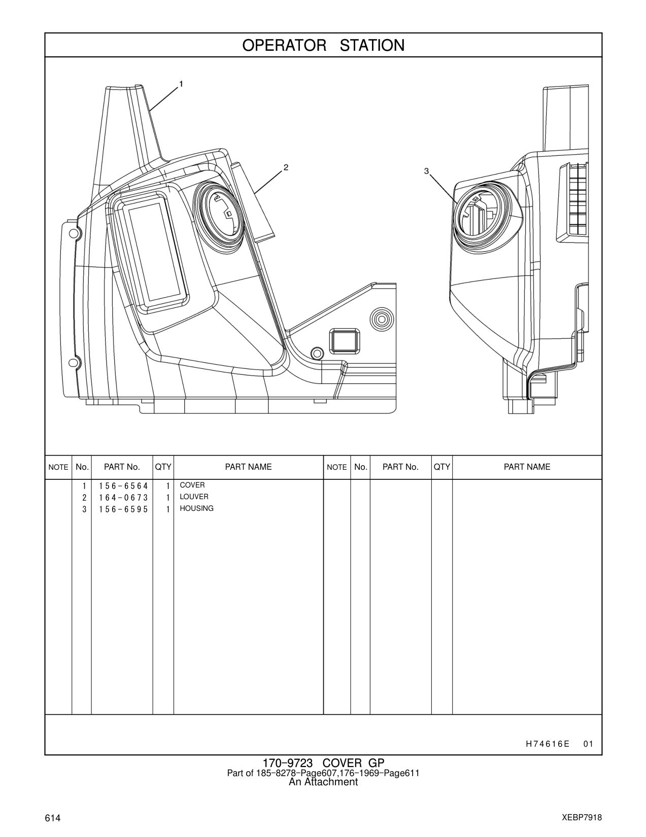164-0673 LOUVER CAT parts manual diagram