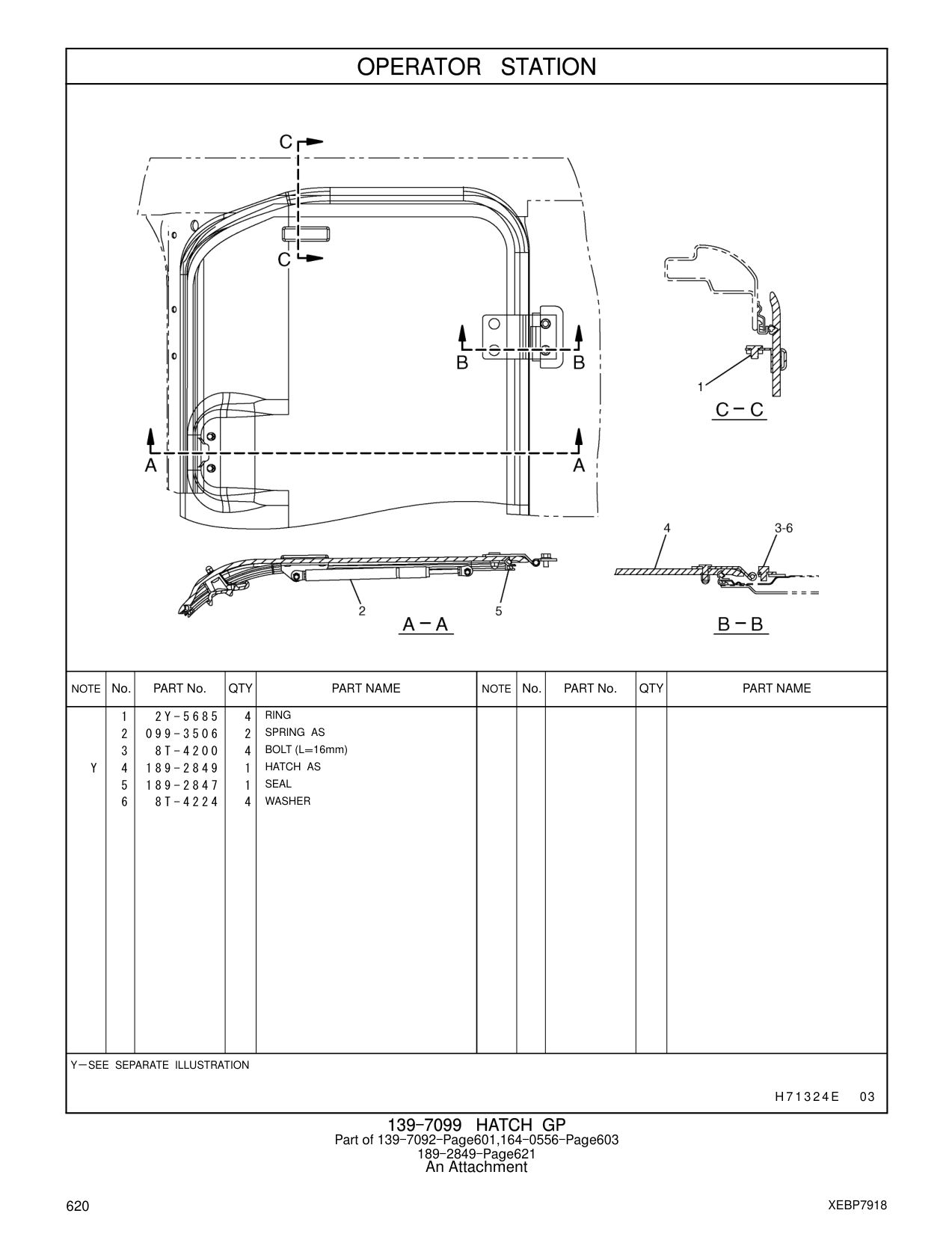2Y-5685 RING CAT parts manual diagram