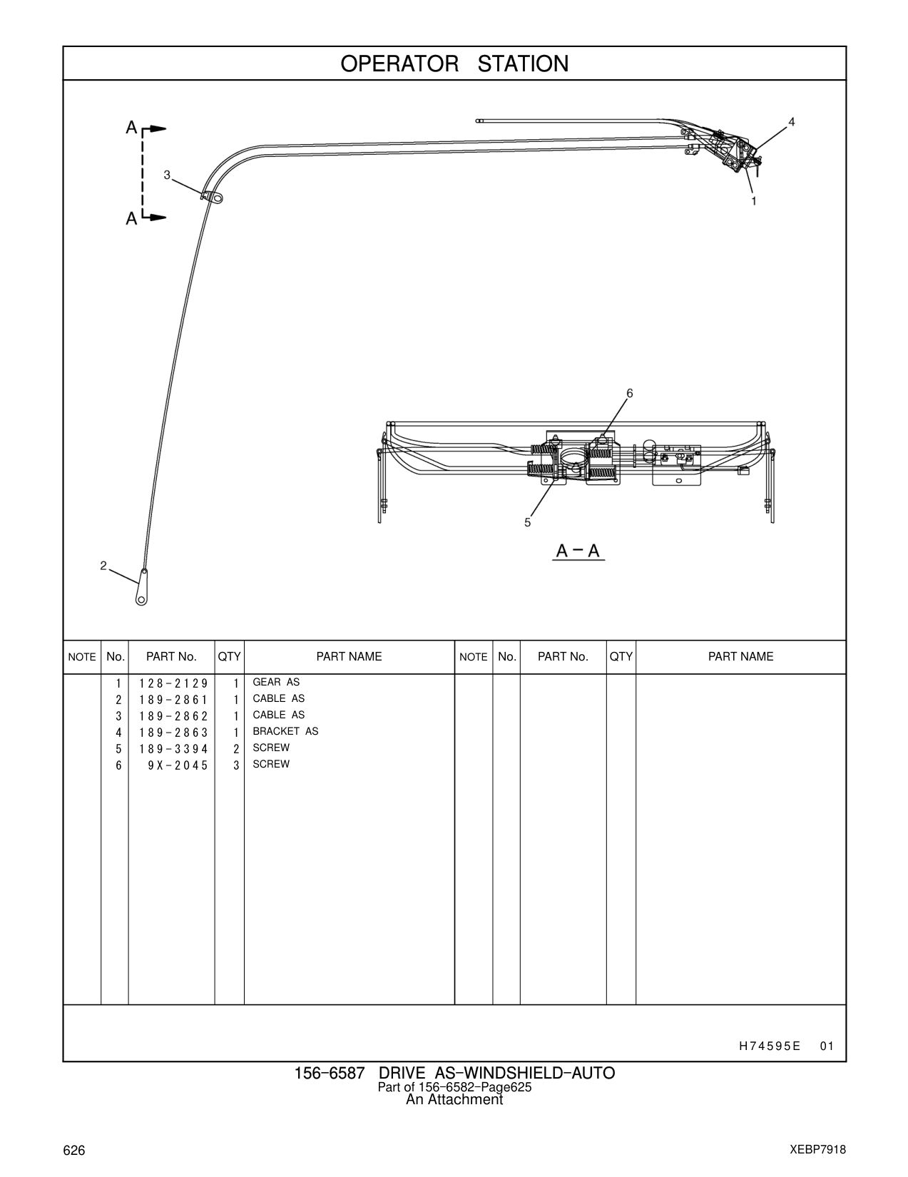 189-2861 CABLE AS CAT parts manual diagram