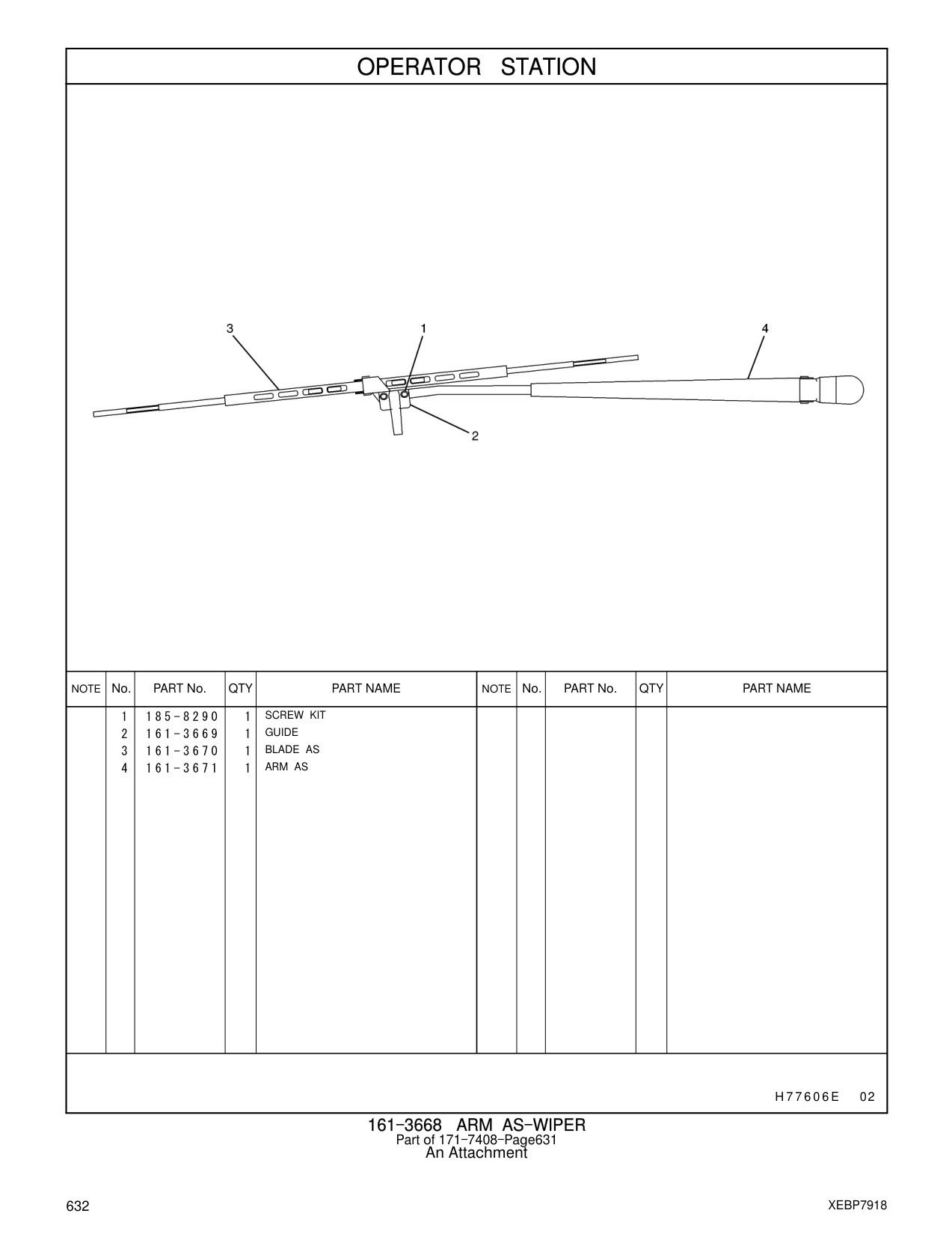 185-8290 SCREW KIT CAT parts manual diagram
