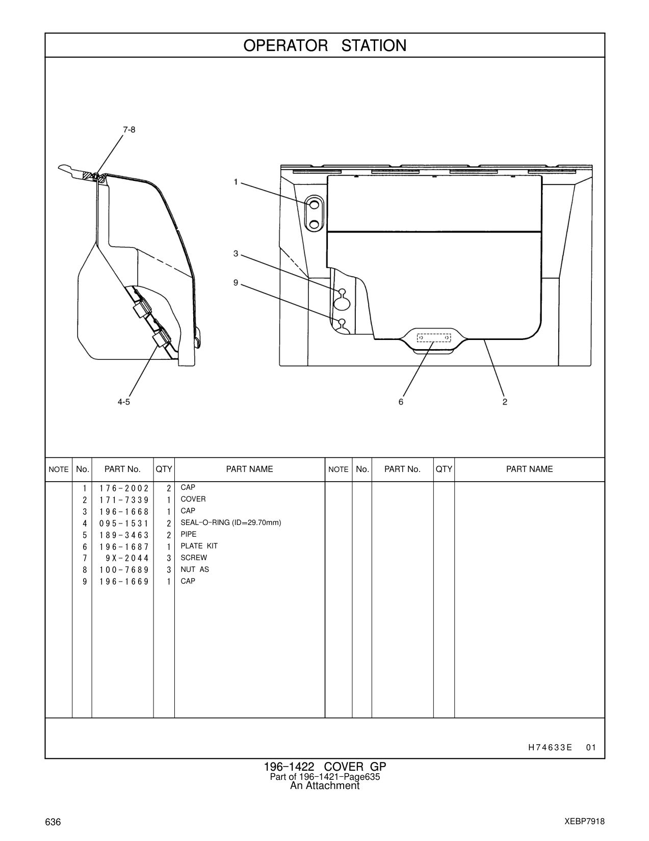 100-7689 NUT AS CAT parts manual diagram