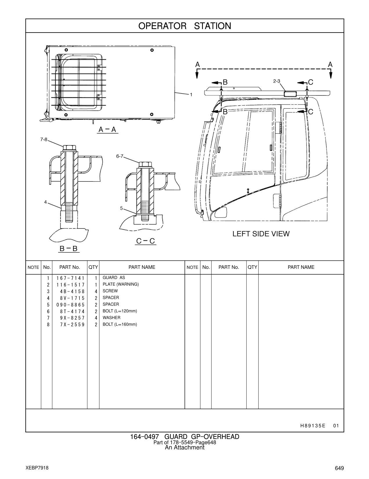 167-7141 GUARD AS CAT parts manual diagram