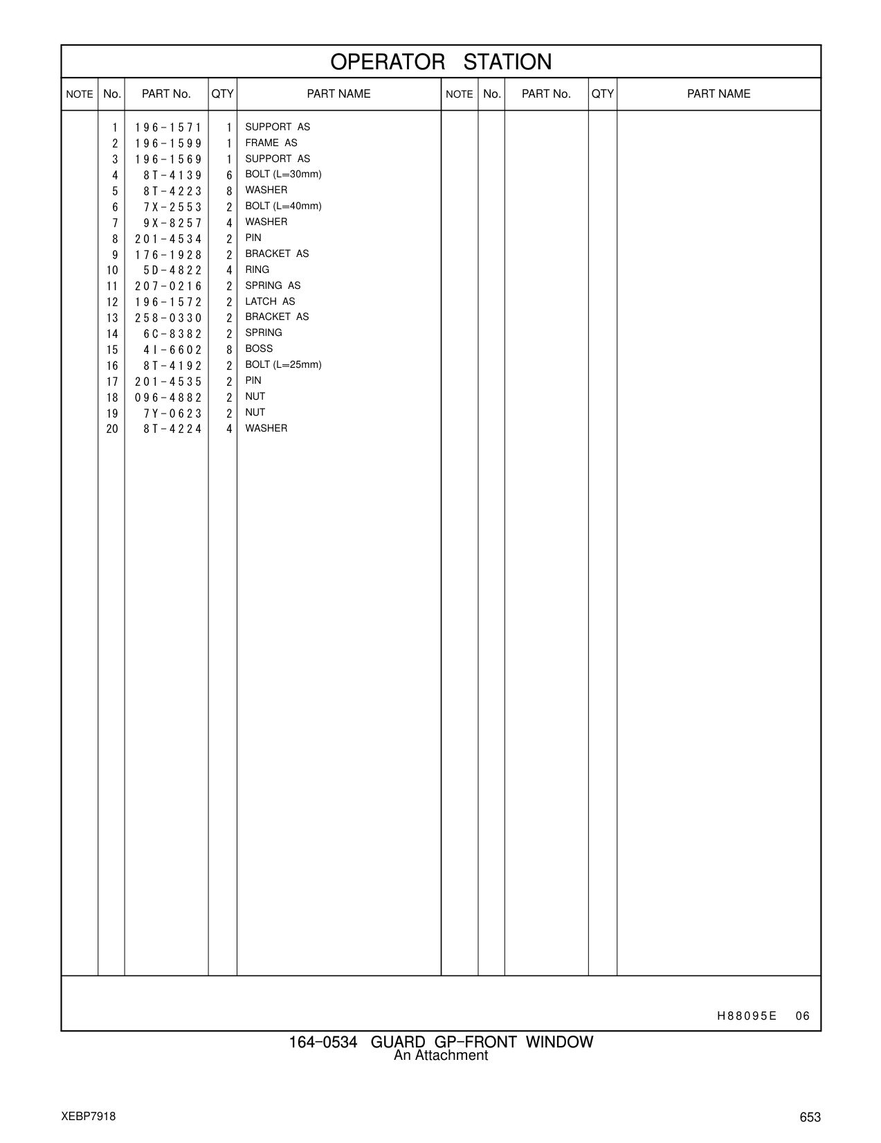 201-4535 PIN CAT parts manual diagram